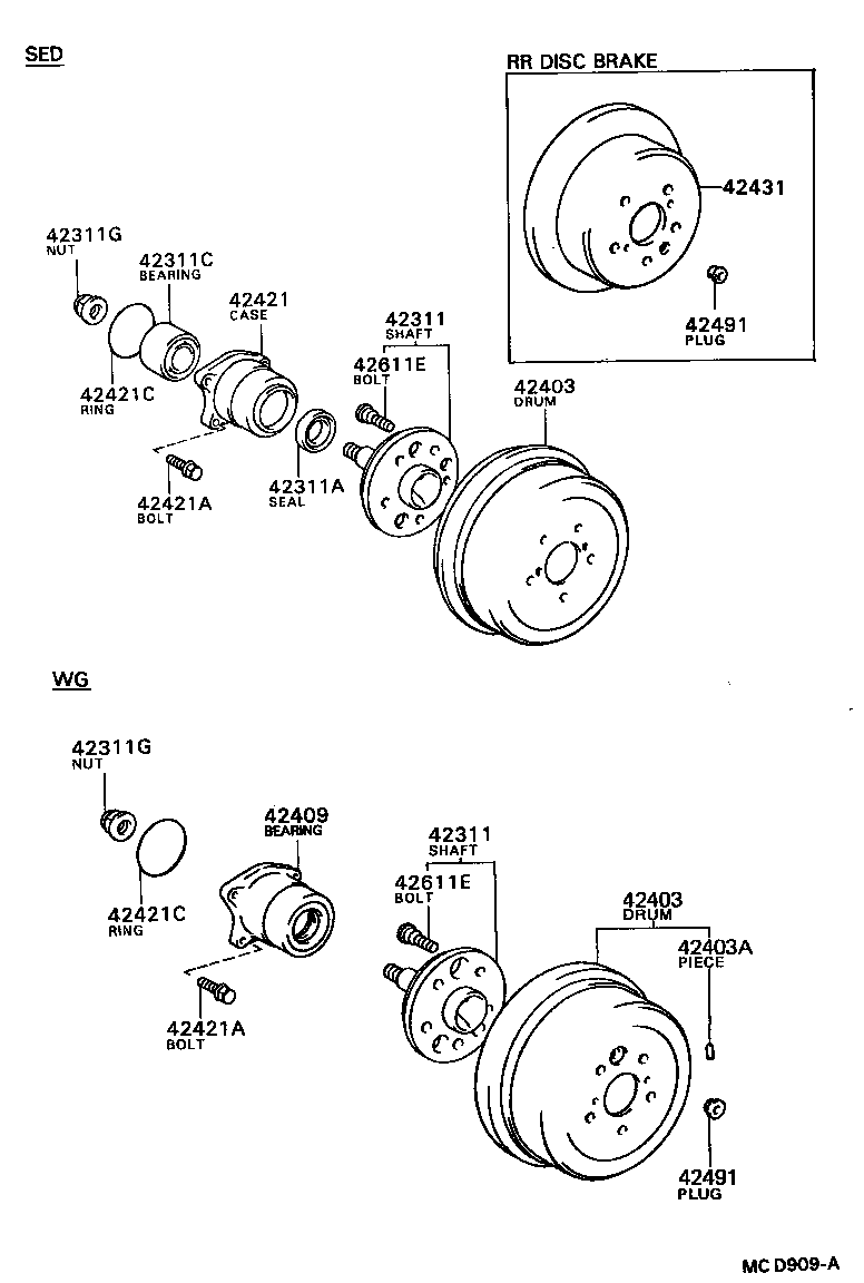 TOYOTA 42421-20020 - Riteņa rumbas gultņa komplekts adetalas.lv