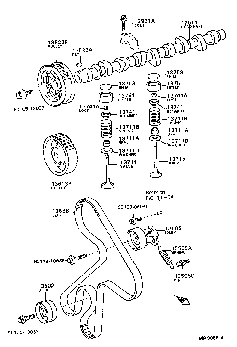 TOYOTA 13568-64011 - Zobsiksna adetalas.lv