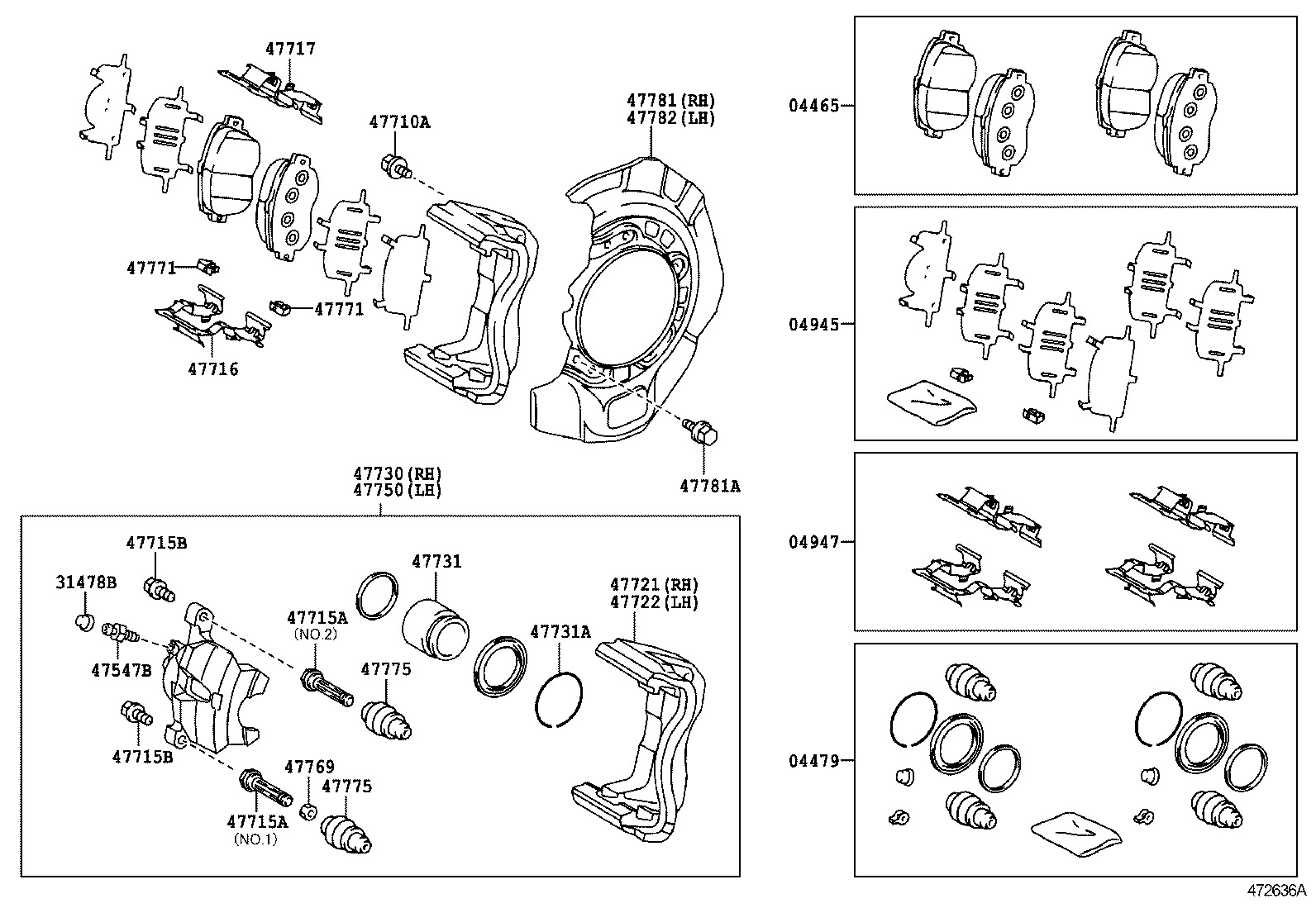 TOYOTA 04465-33240 - Bremžu uzliku kompl., Disku bremzes adetalas.lv