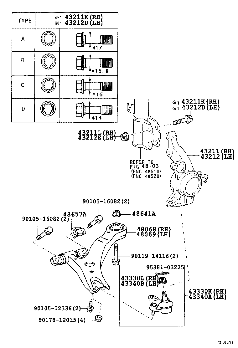 LEXUS 48068-58010 - Neatkarīgās balstiekārtas svira, Riteņa piekare adetalas.lv