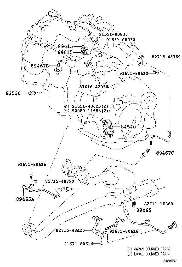 TOYOTA 8946548110 - Lambda zonde adetalas.lv