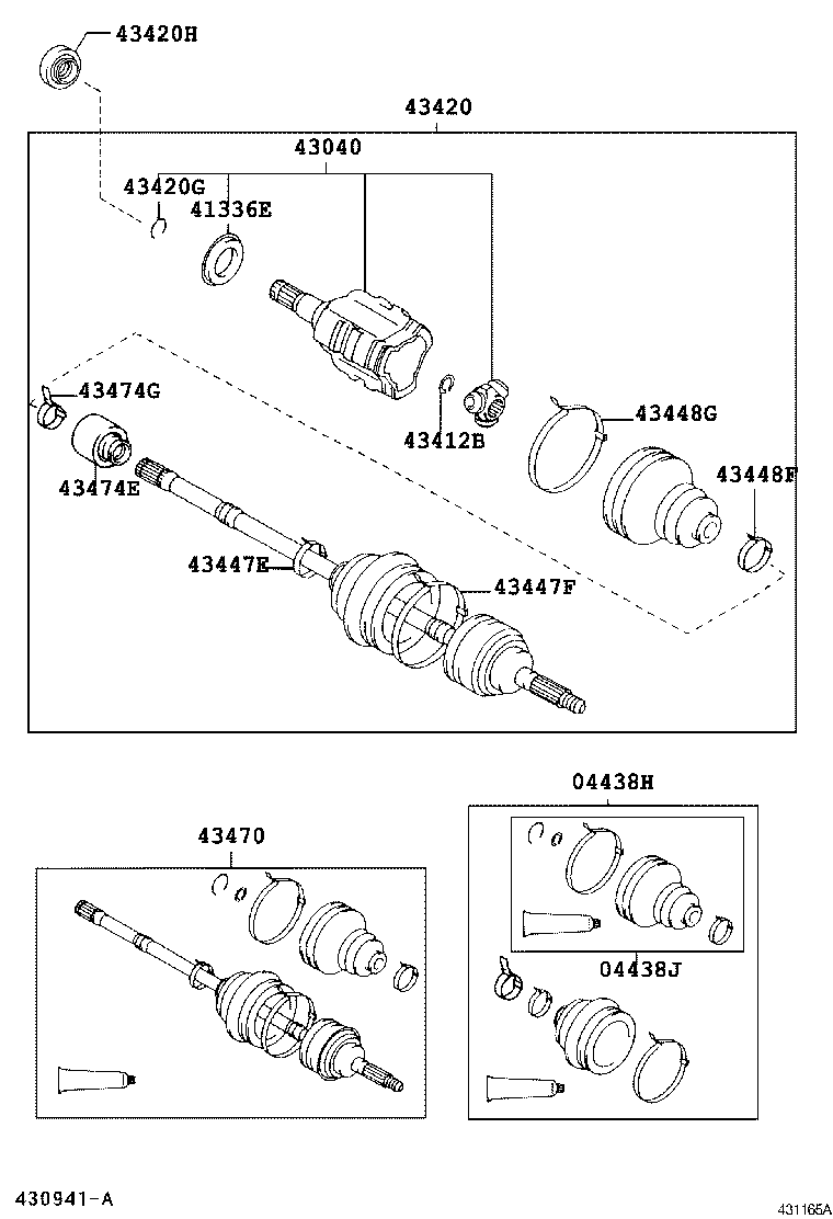 TOYOTA 43470-09N40 - Šarnīru komplekts, Piedziņas vārpsta adetalas.lv