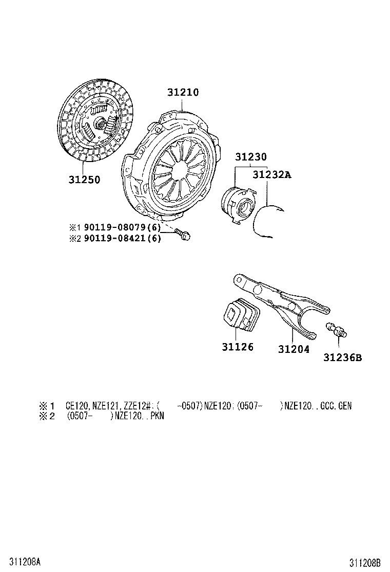 TOYOTA 31250-12392 - Sajūga disks adetalas.lv