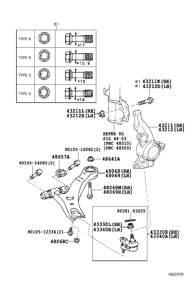 LEXUS 48068-33060 - Neatkarīgās balstiekārtas svira, Riteņa piekare adetalas.lv