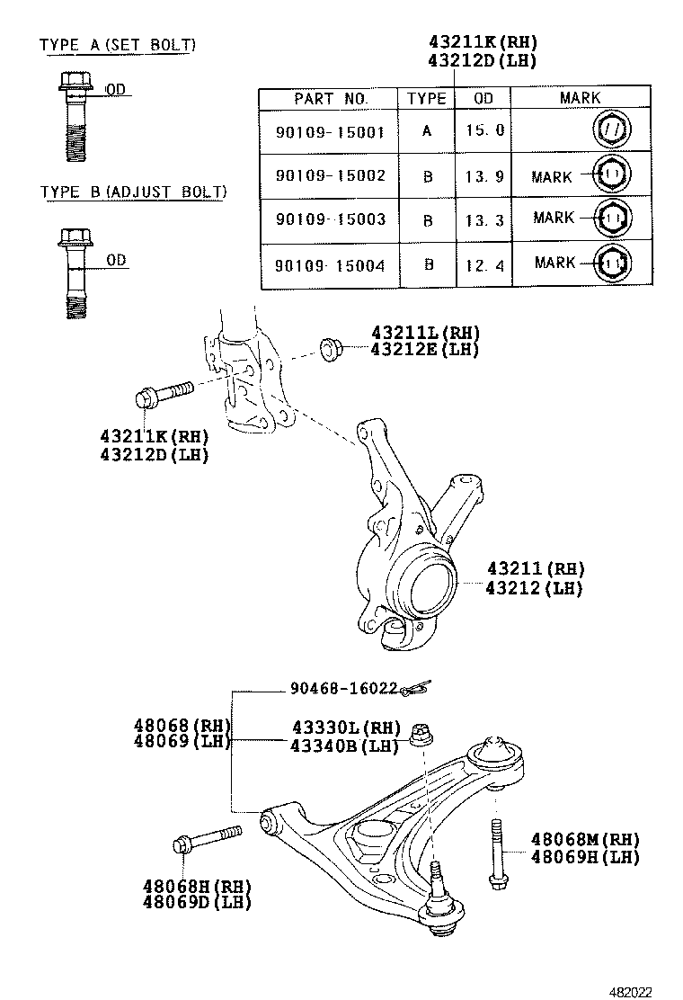 Daihatsu 4806859145 - Neatkarīgās balstiekārtas svira, Riteņa piekare adetalas.lv