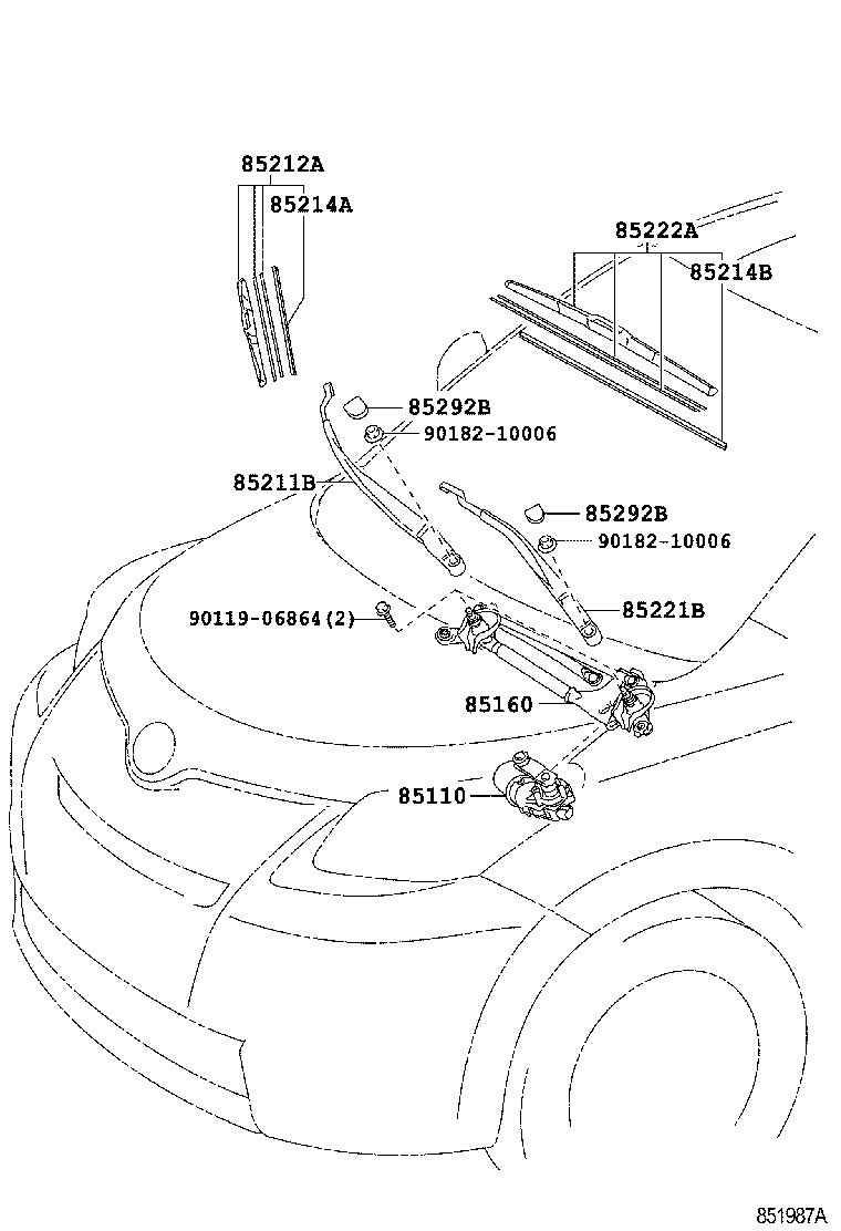 TOYOTA 85212-52180 - Stikla tīrītāja slotiņa adetalas.lv