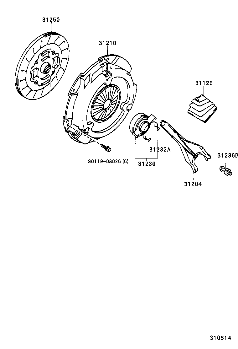 TOYOTA 31250-10120 - Sajūga disks adetalas.lv