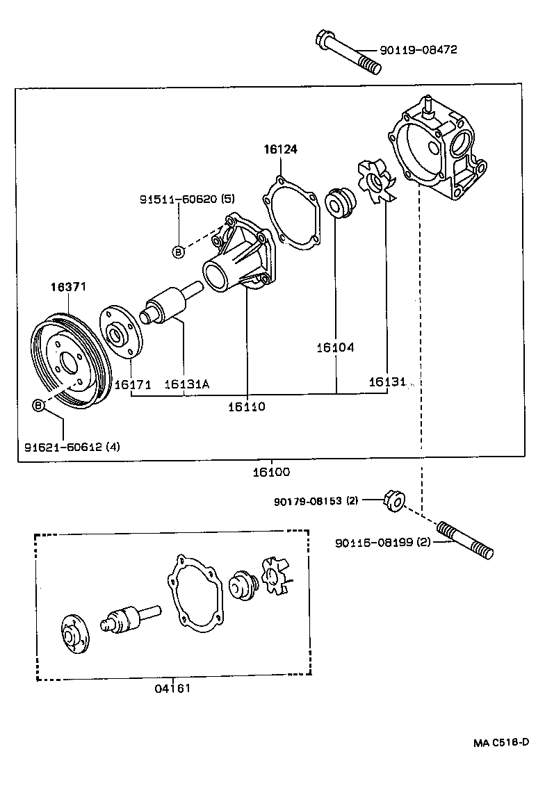 LEXUS 1611019105 - Ūdenssūknis adetalas.lv