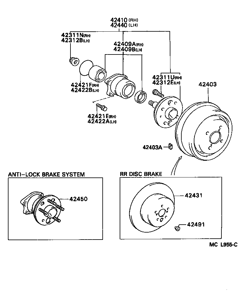 TOYOTA 4241006010 - Riteņa rumbas gultņa komplekts adetalas.lv