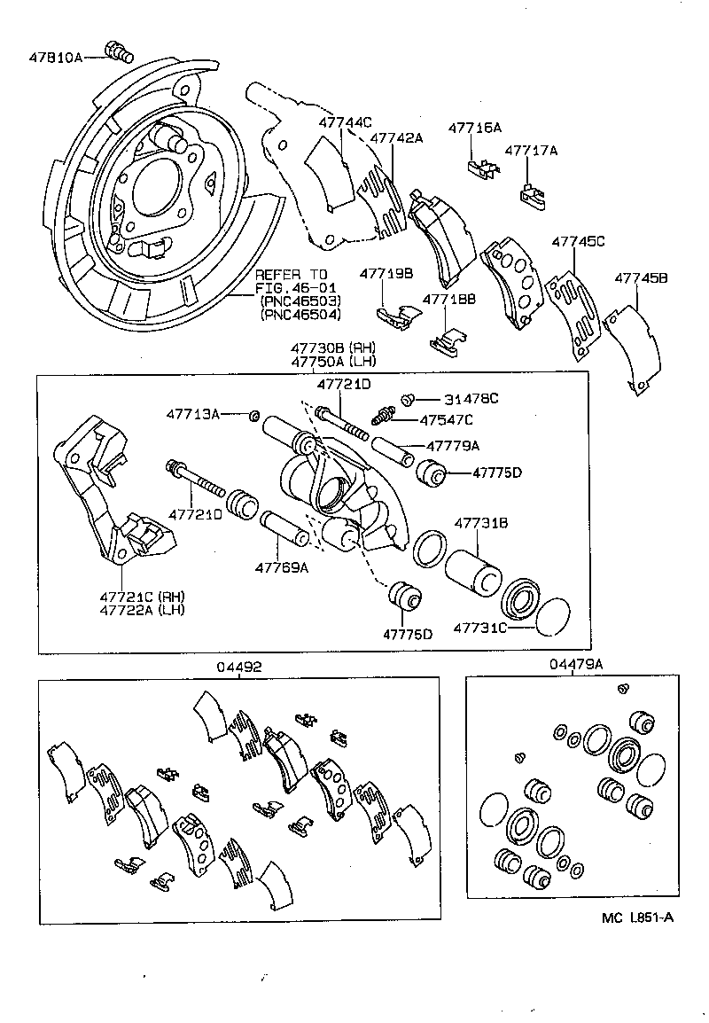 Daihatsu 04492-33020 - Bremžu uzliku kompl., Disku bremzes adetalas.lv