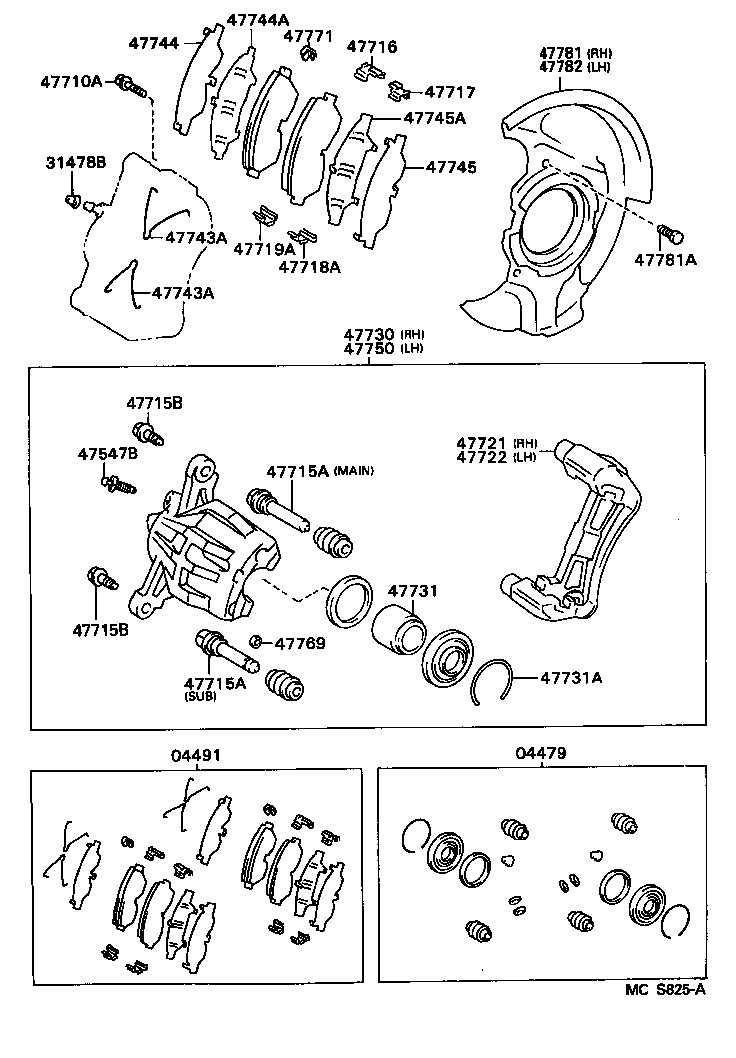 Suzuki 0449133040 - Bremžu uzliku kompl., Disku bremzes adetalas.lv