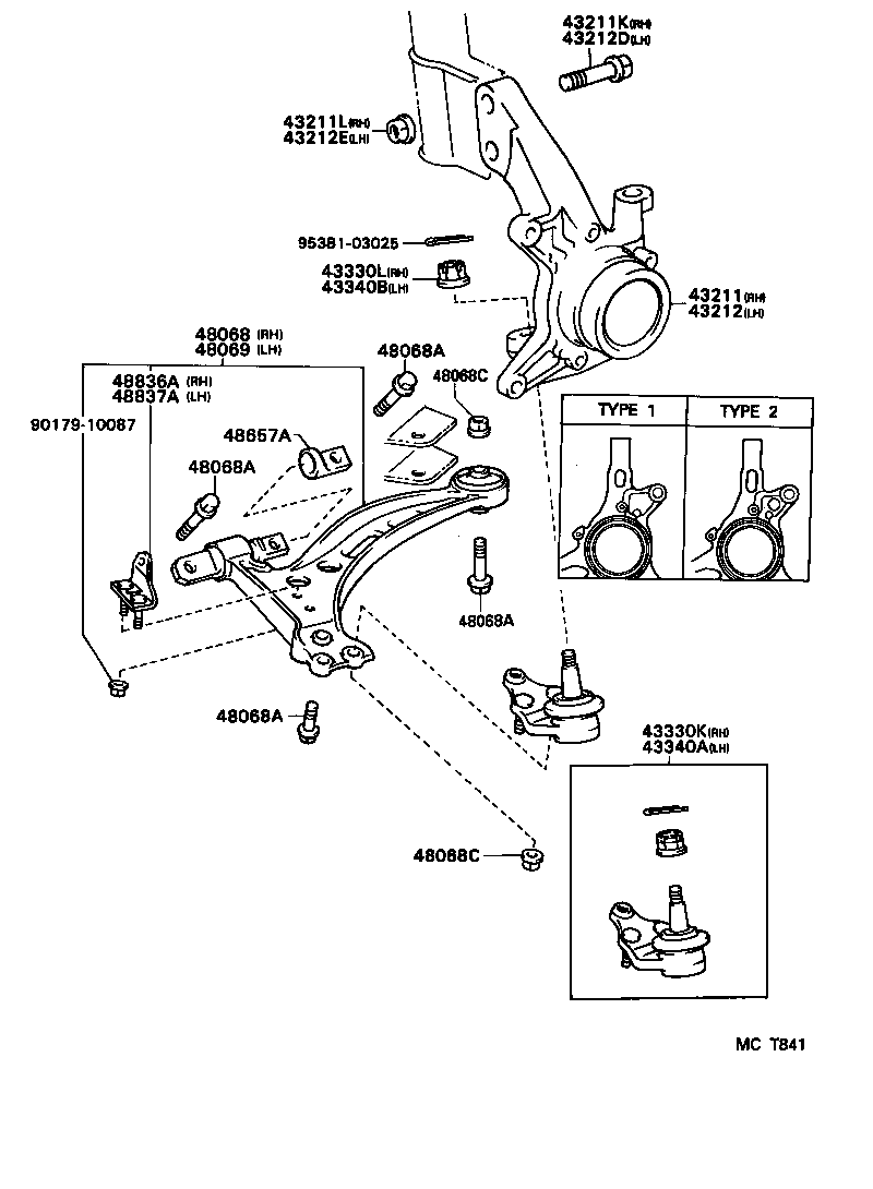 LEXUS 48069-33010 - Neatkarīgās balstiekārtas svira, Riteņa piekare adetalas.lv