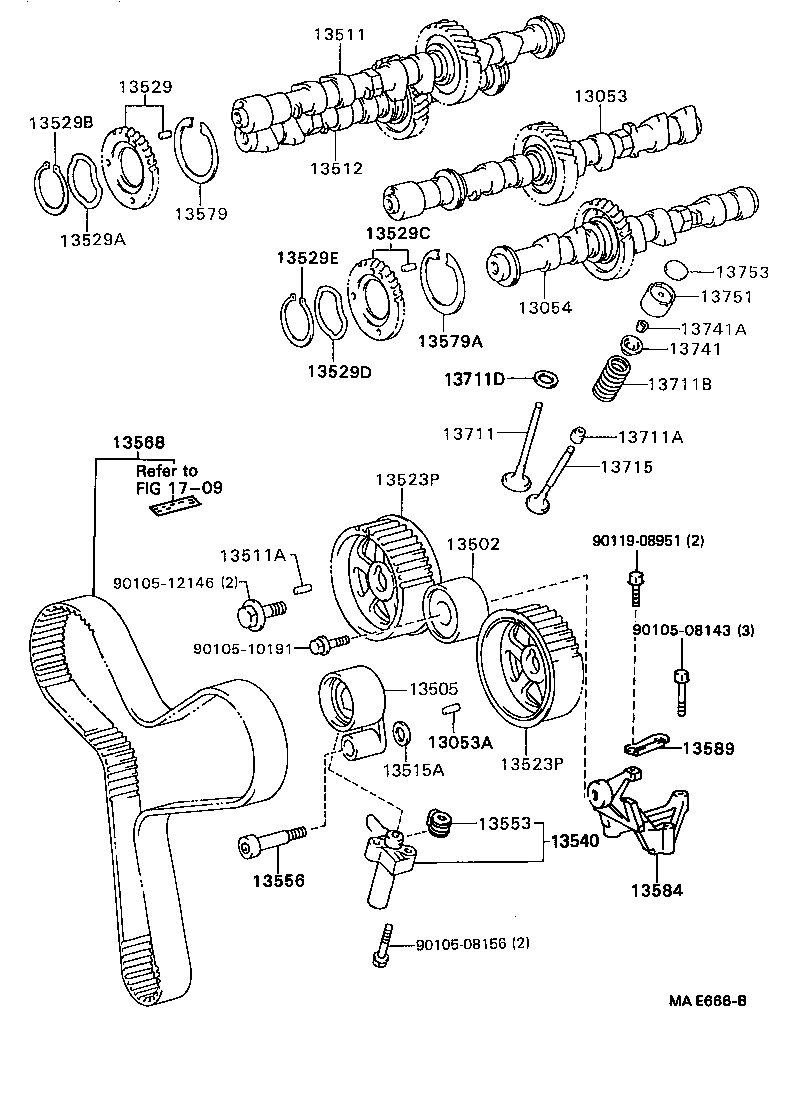 LEXUS 13505-62060 - Spriegotājrullītis, Gāzu sadales mehānisma piedziņas siksna adetalas.lv