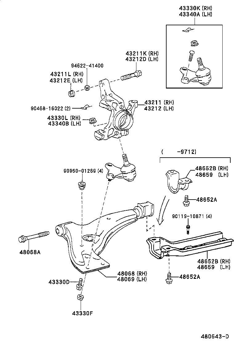 TOYOTA 43340-19025 - Balst / Virzošais šarnīrs adetalas.lv