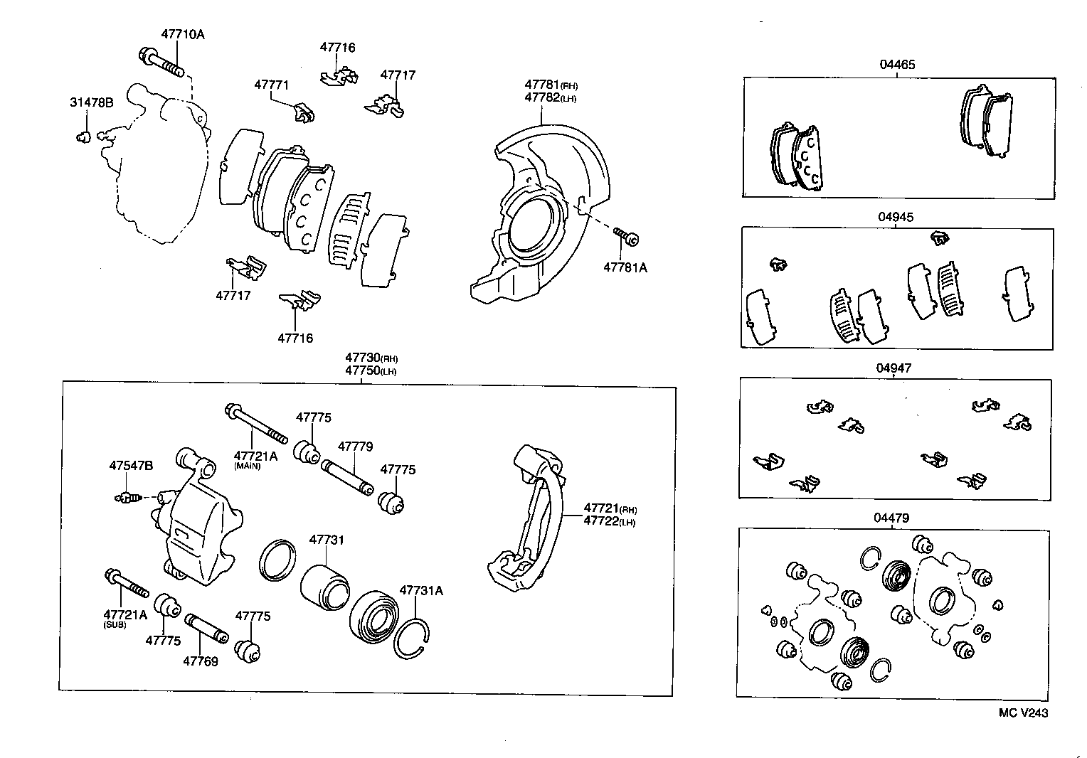 Suzuki 0446516120 - Bremžu uzliku kompl., Disku bremzes adetalas.lv