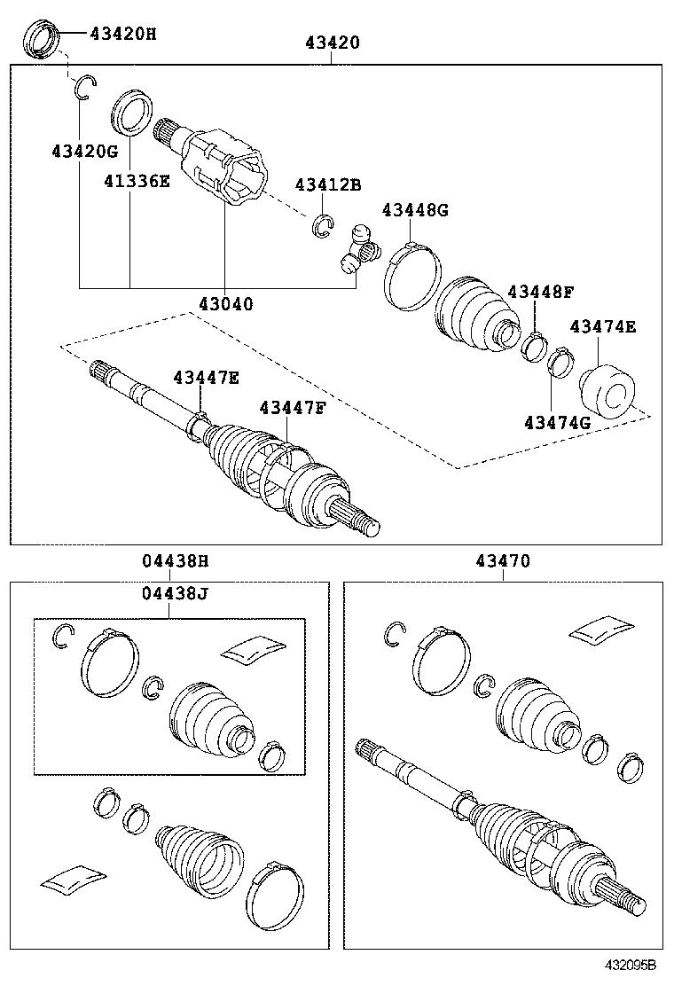 TOYOTA 43470-80250 - Šarnīru komplekts, Piedziņas vārpsta adetalas.lv