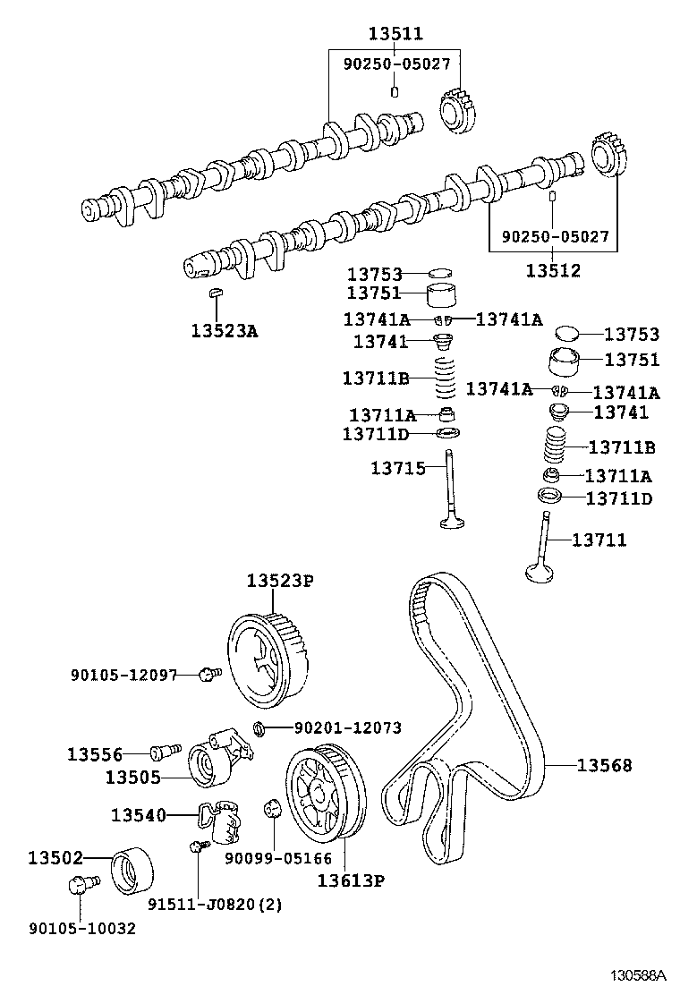 TOYOTA 13540-27011 - Spriegotājsvira, Zobsiksna adetalas.lv