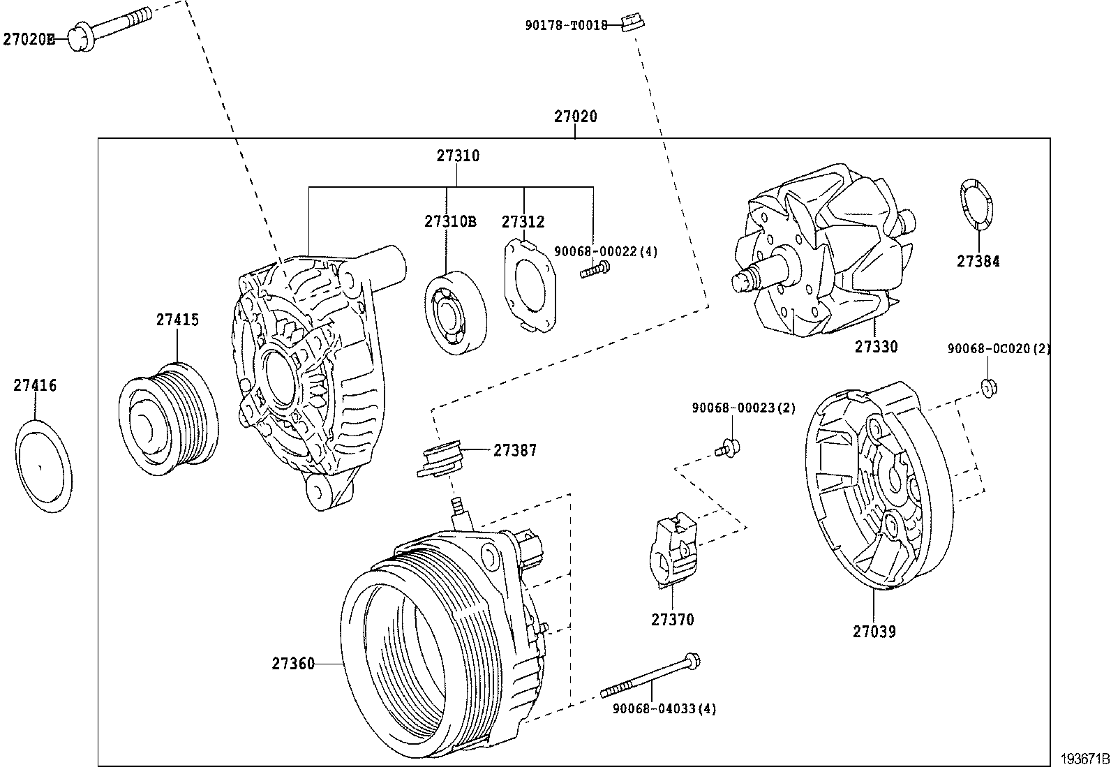 TOYOTA 27415-0L030 - Piedziņas skriemelis, Ģenerators adetalas.lv