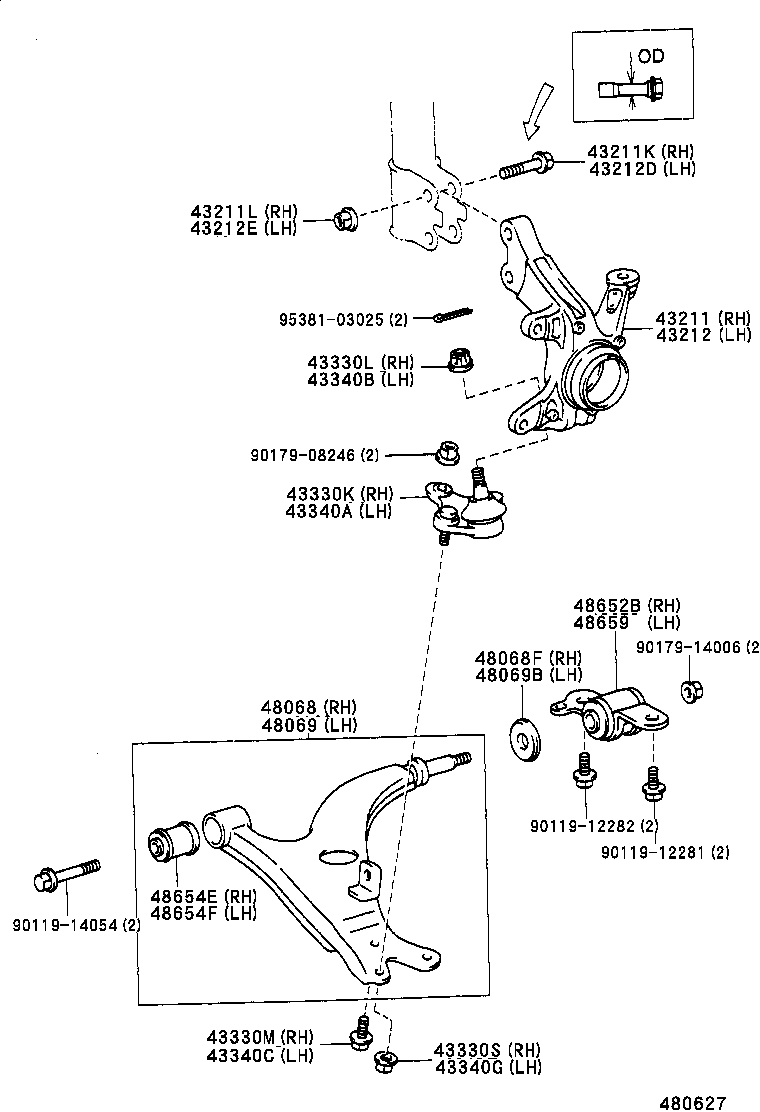 Suzuki 4806842010 - Neatkarīgās balstiekārtas svira, Riteņa piekare adetalas.lv