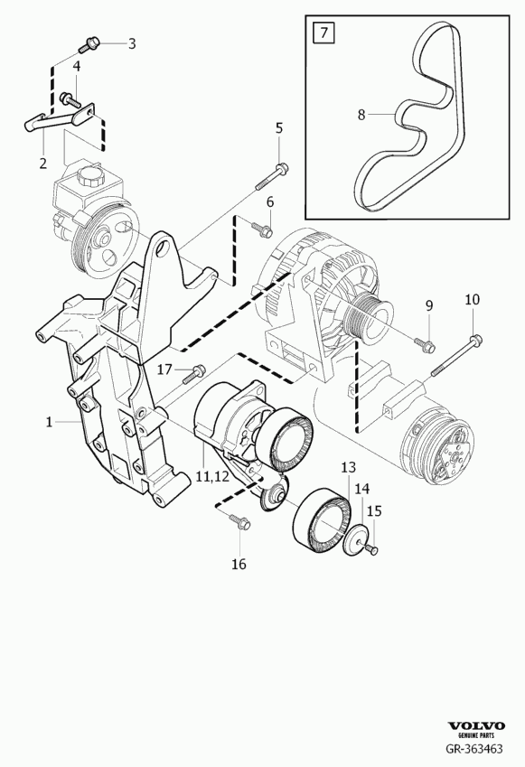 Volvo 30731811 - Ķīļrievu siksna adetalas.lv