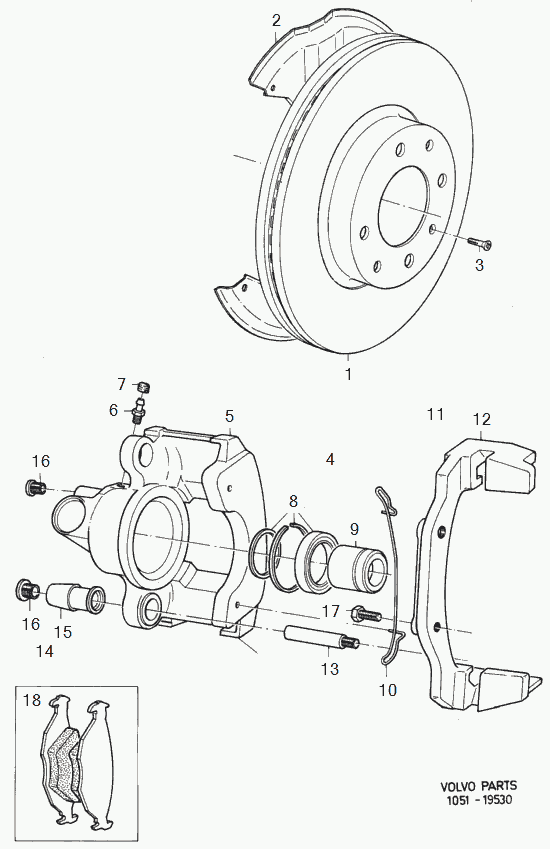 Volvo 30683788 - Virzītājčaulu komplekts, Bremžu suports adetalas.lv