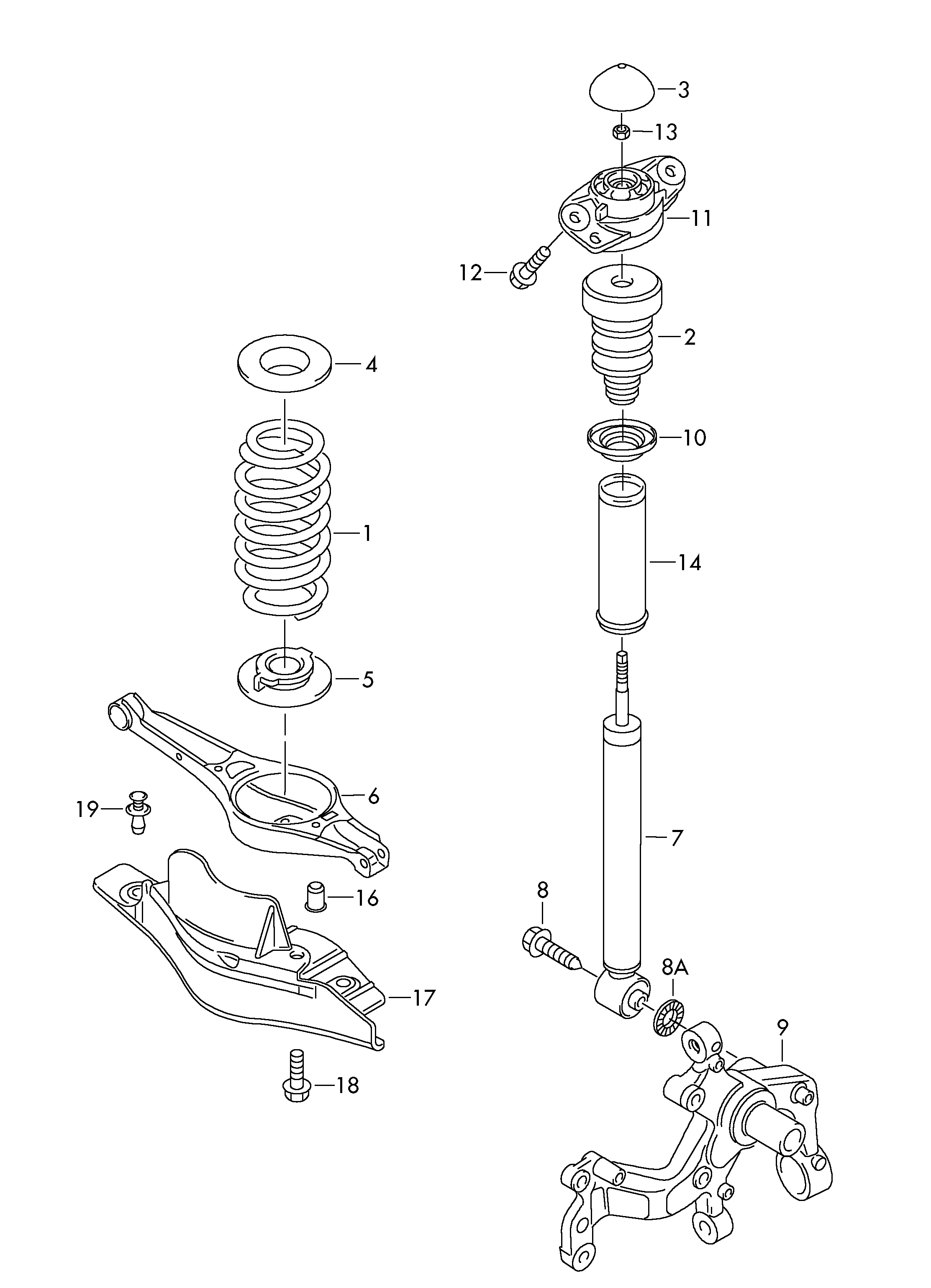 VW 1K0 511 115 DF - Balstiekārtas atspere adetalas.lv