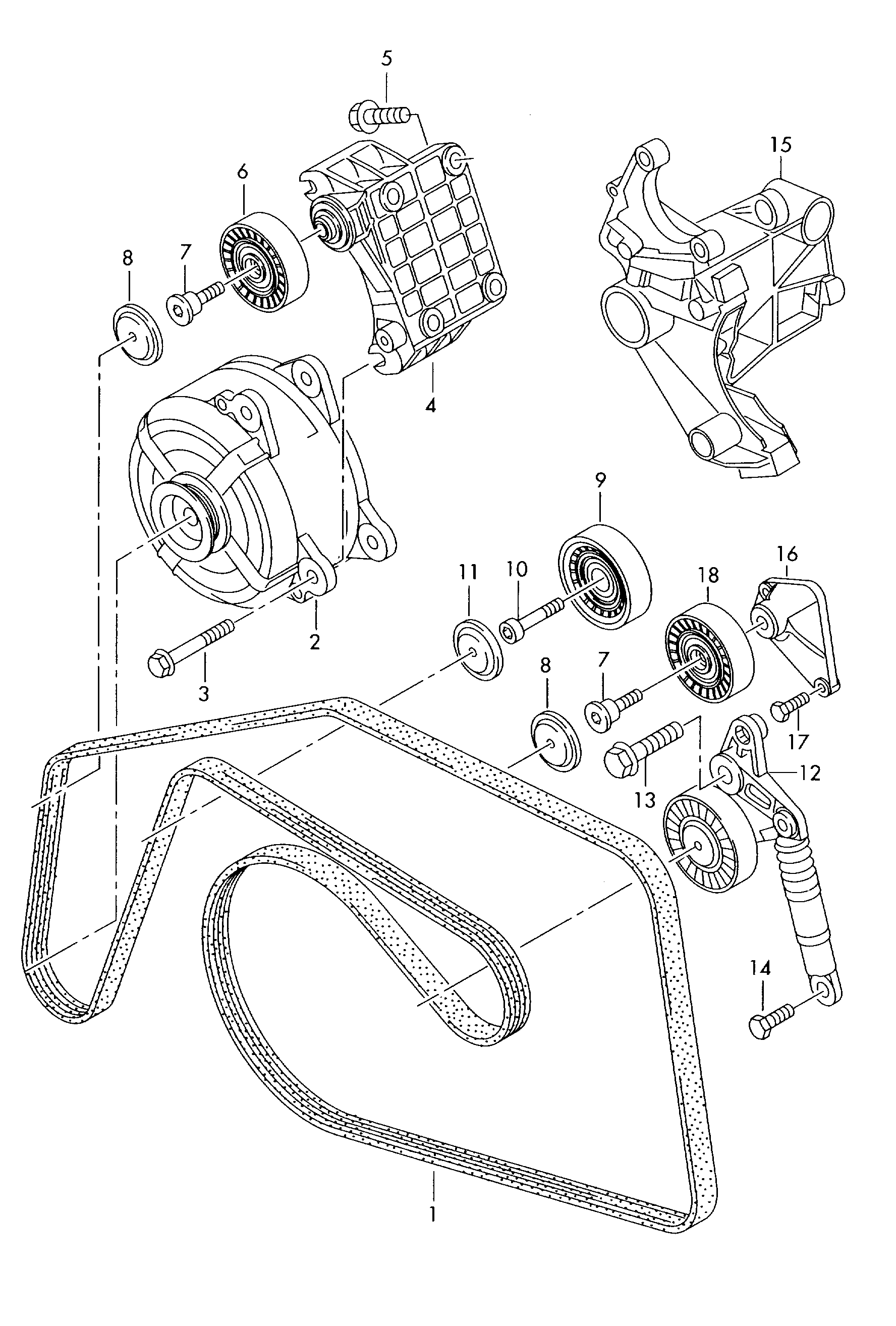 Seat 059 145 201 H - Siksnas spriegotājs, Ķīļsiksna adetalas.lv