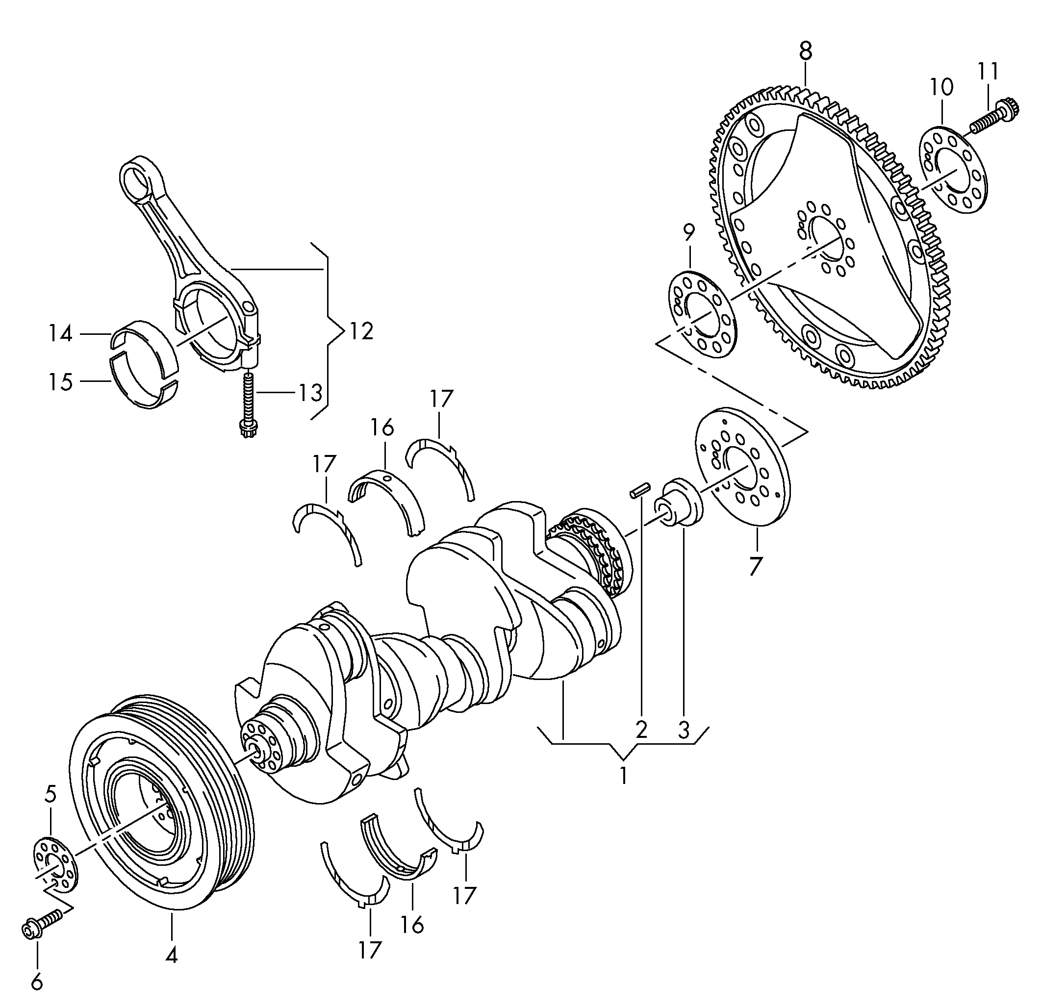 VW 059105251BB - Piedziņas skriemelis, Kloķvārpsta adetalas.lv