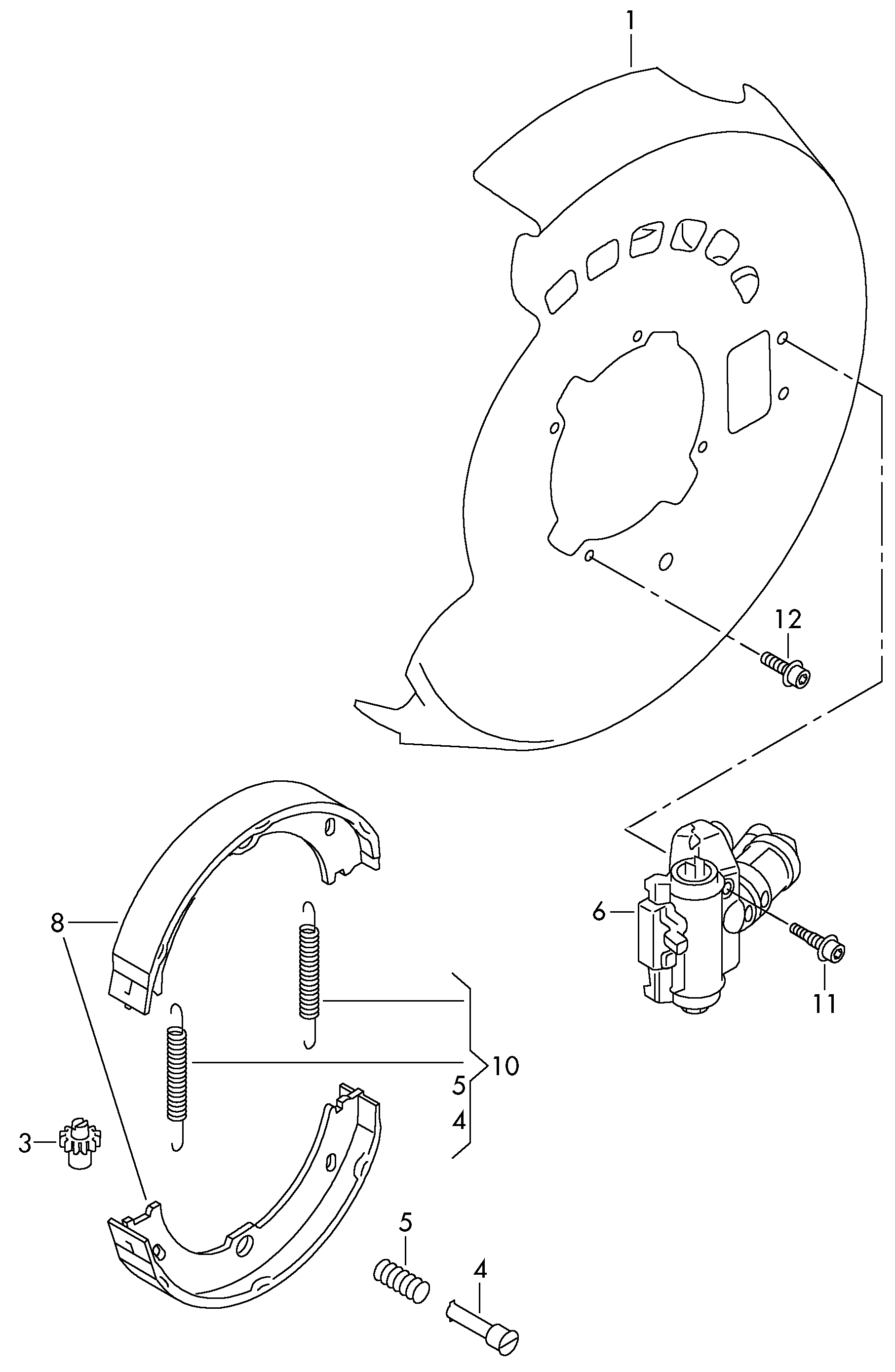 AUDI 7P0698525 - Bremžu loku kompl., Stāvbremze adetalas.lv