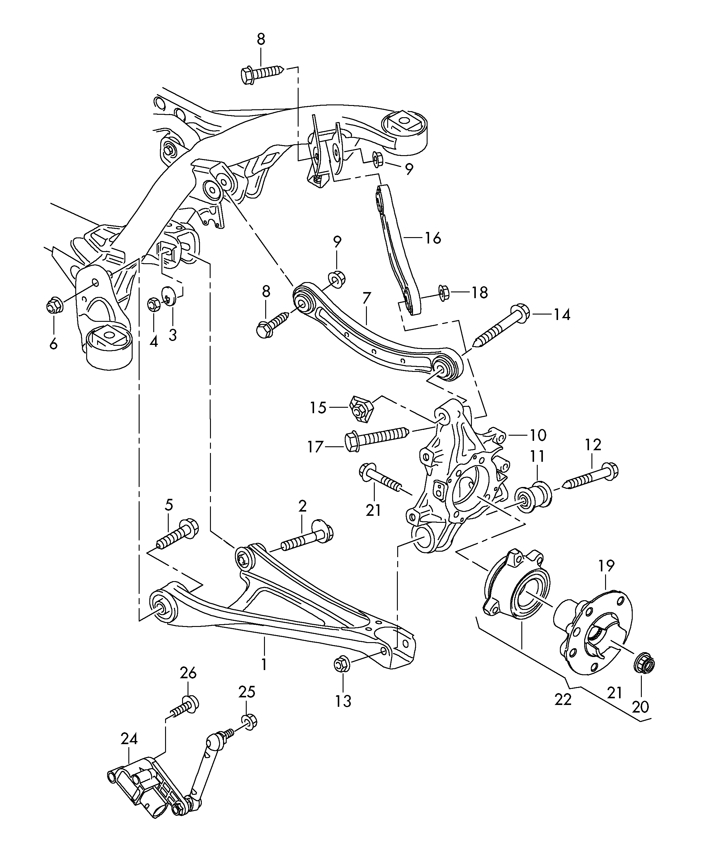 VW 7L0 505 323 A - Neatkarīgās balstiekārtas svira, Riteņa piekare adetalas.lv