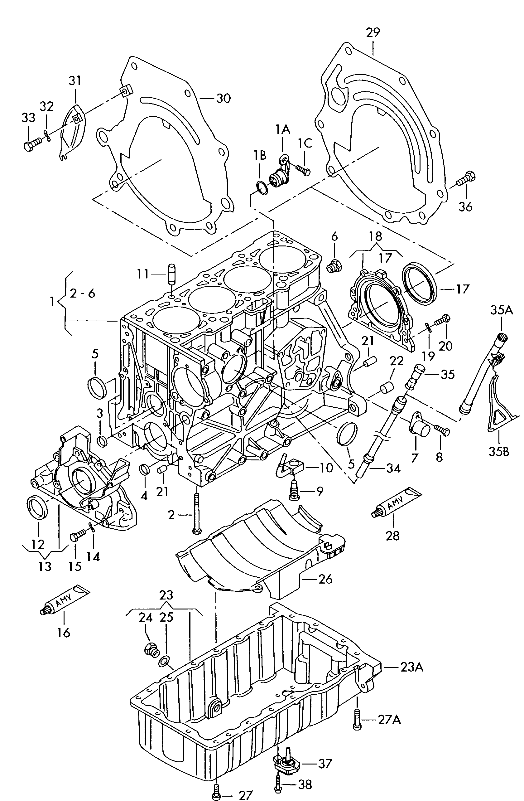 AUDI 038 103 601 NA - Eļļas vācele adetalas.lv