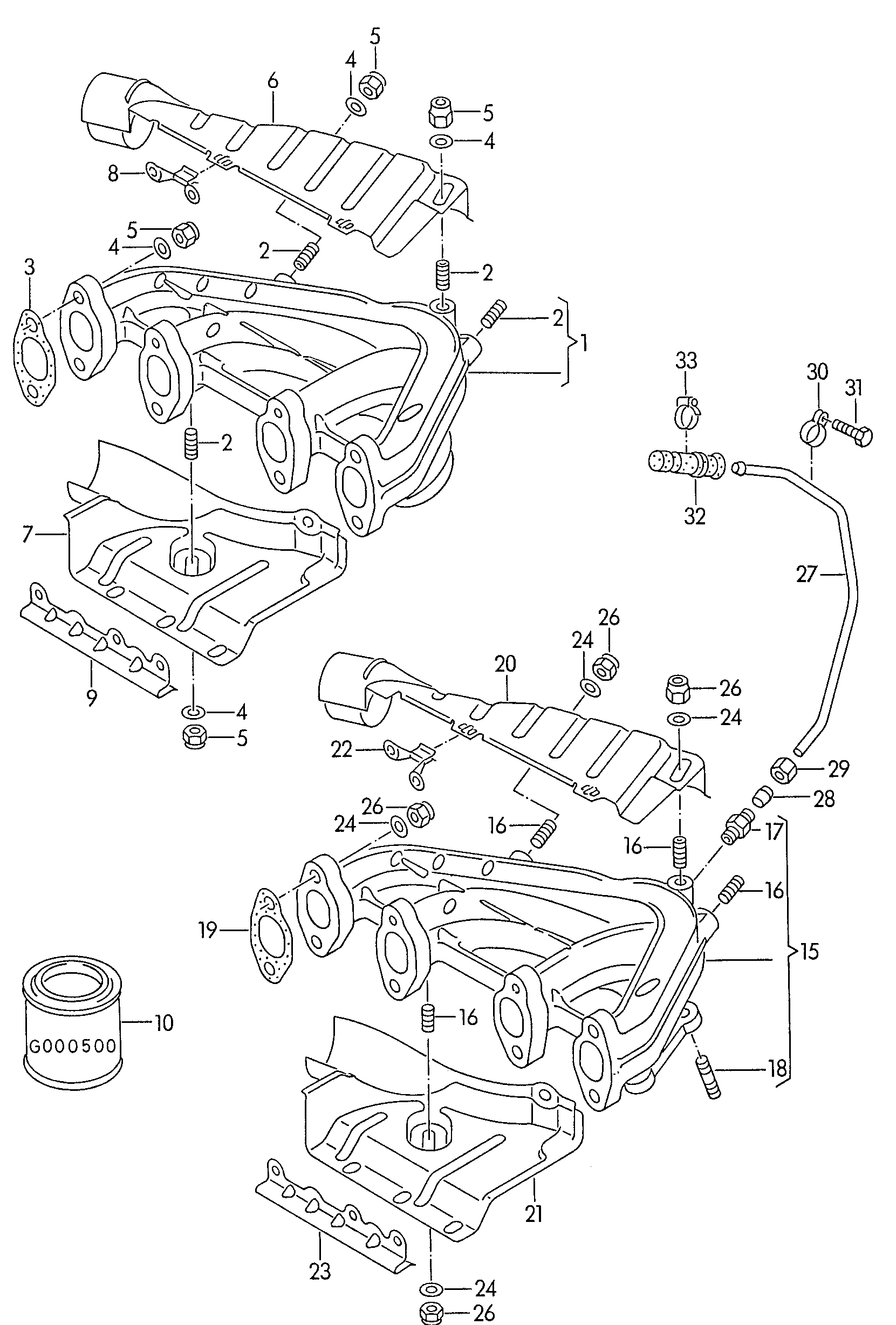 VW 028 129 589 B - Blīve, Izplūdes kolektors adetalas.lv