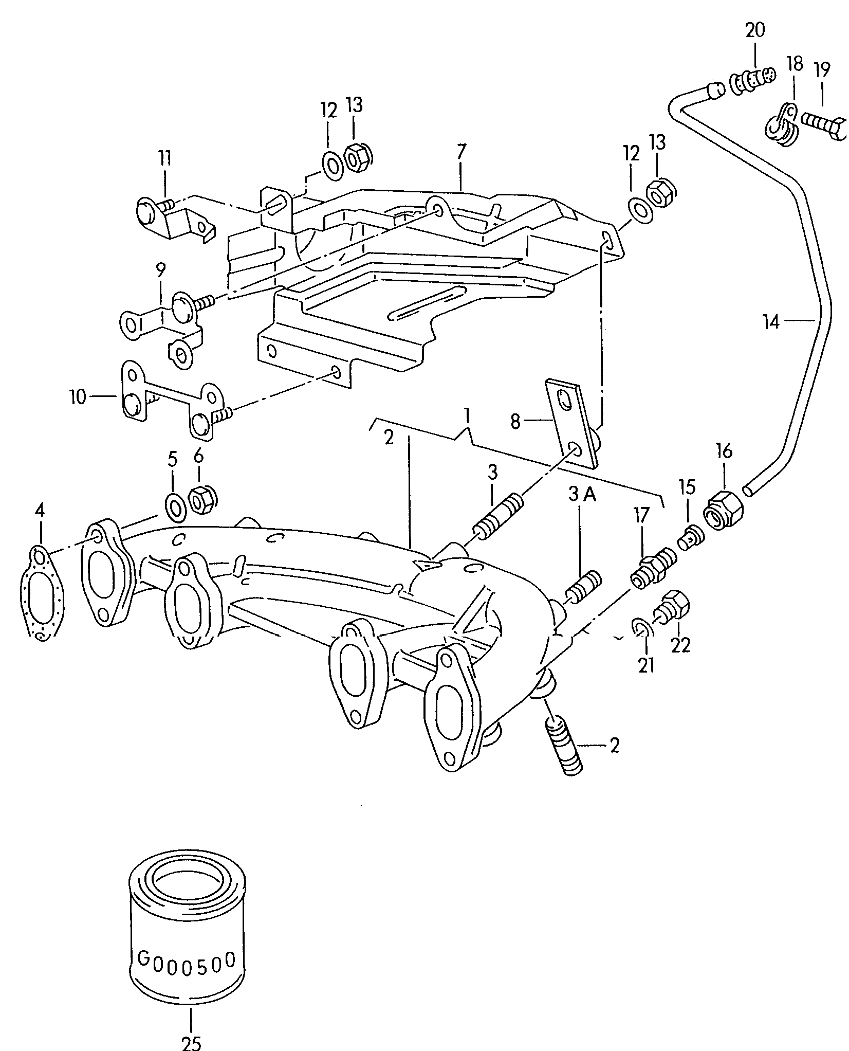 VW 037 253 039 D - Blīvju komplekts, Izplūdes kolektors adetalas.lv