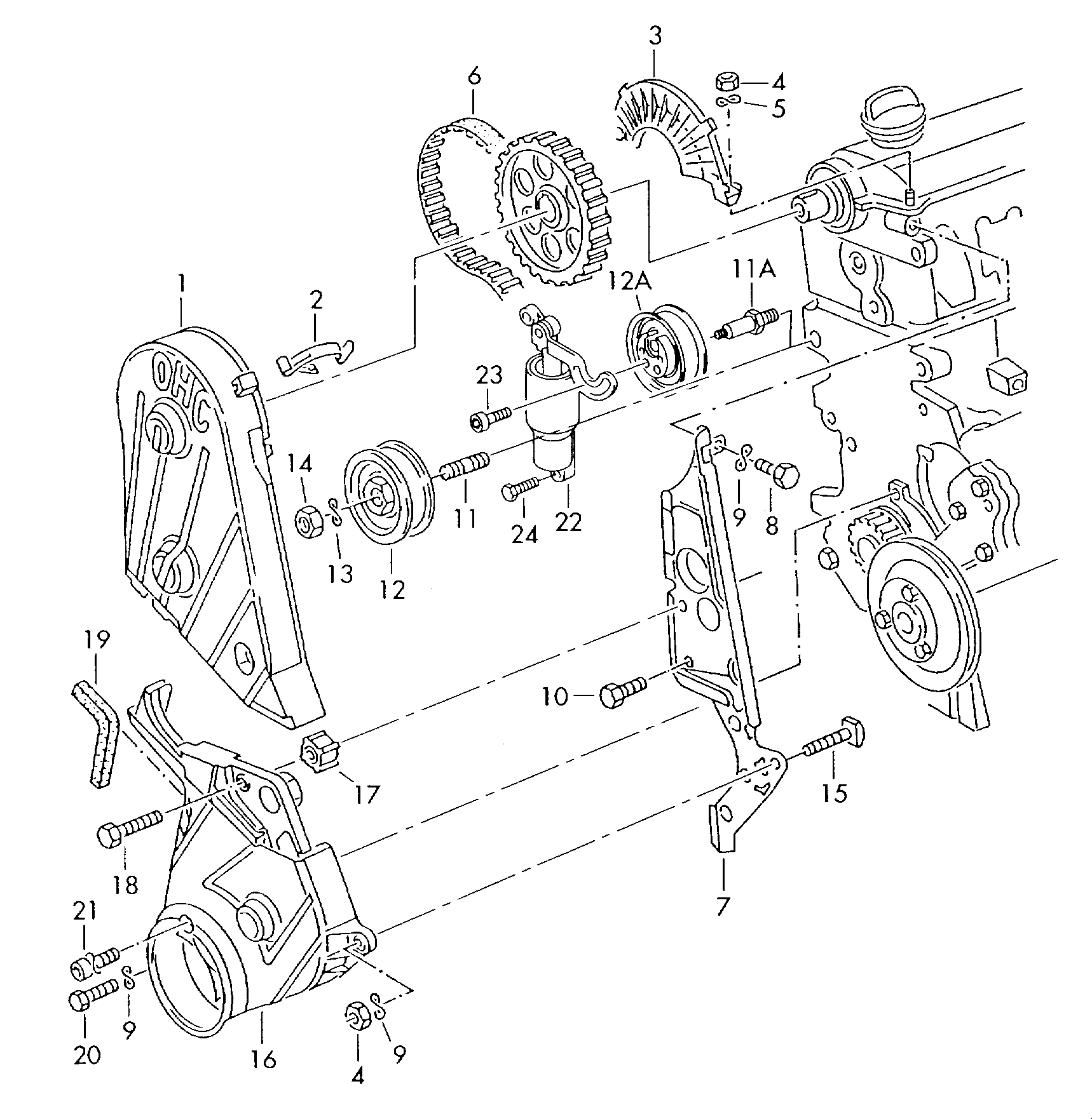 Skoda 026 109 243 L - Spriegotājrullītis, Gāzu sadales mehānisma piedziņas siksna adetalas.lv