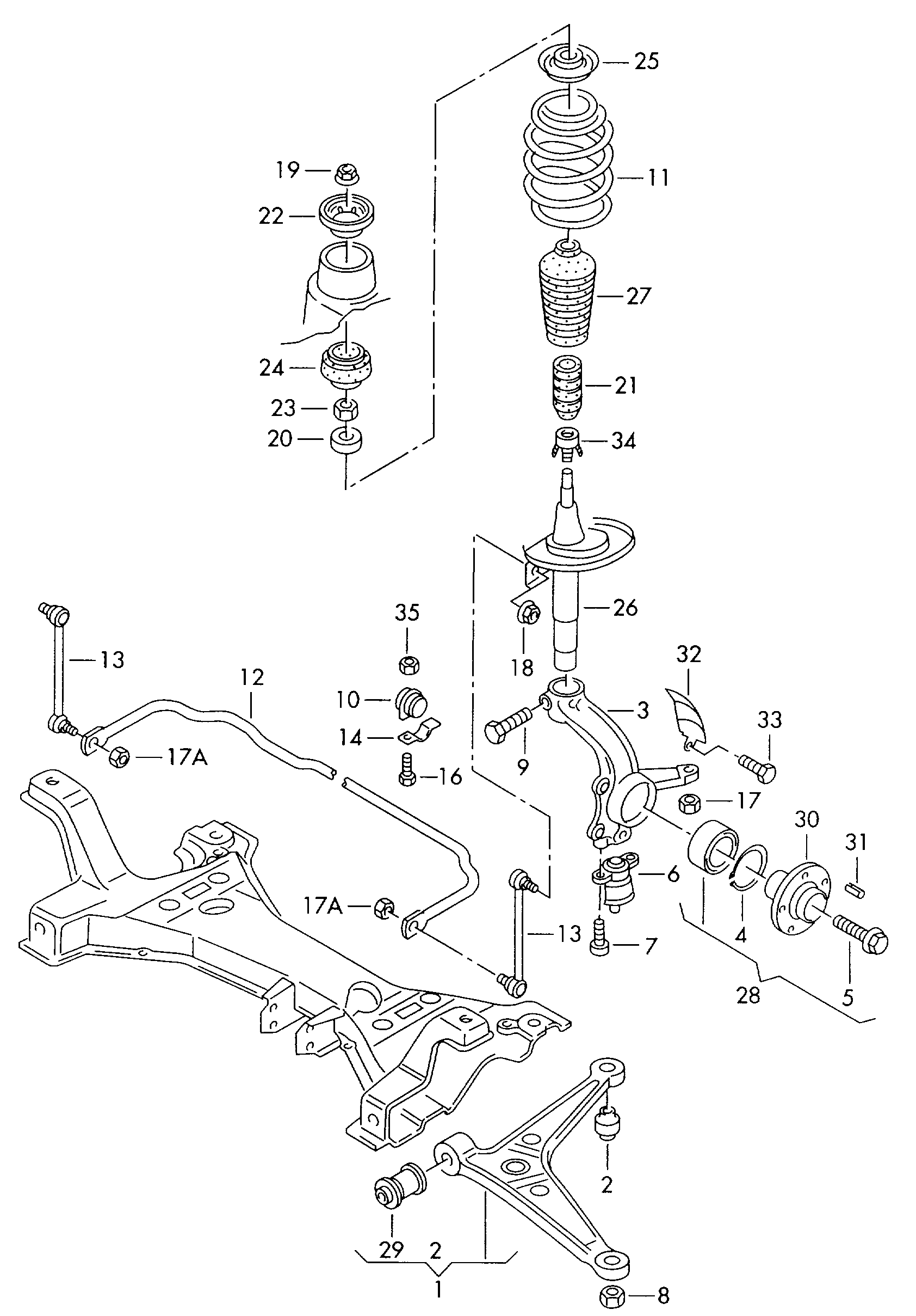 VW 7M3 411 317D - Stiepnis / Atsaite, Stabilizators adetalas.lv