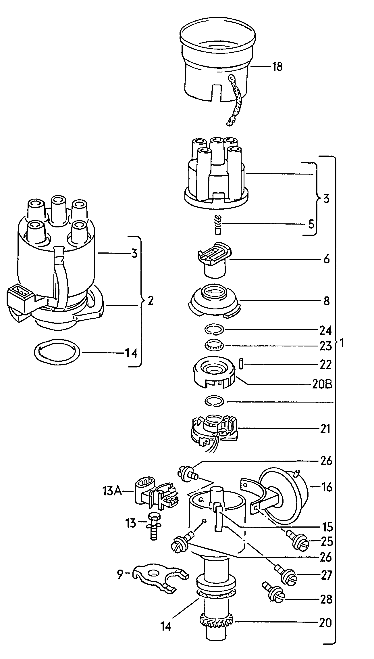 VW 051905207 - Aizdedzes sadalītāja vāciņš adetalas.lv