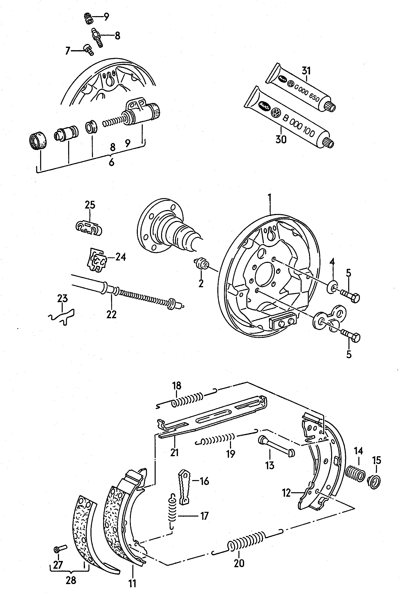 Skoda 357609527E - Bremžu loku komplekts adetalas.lv