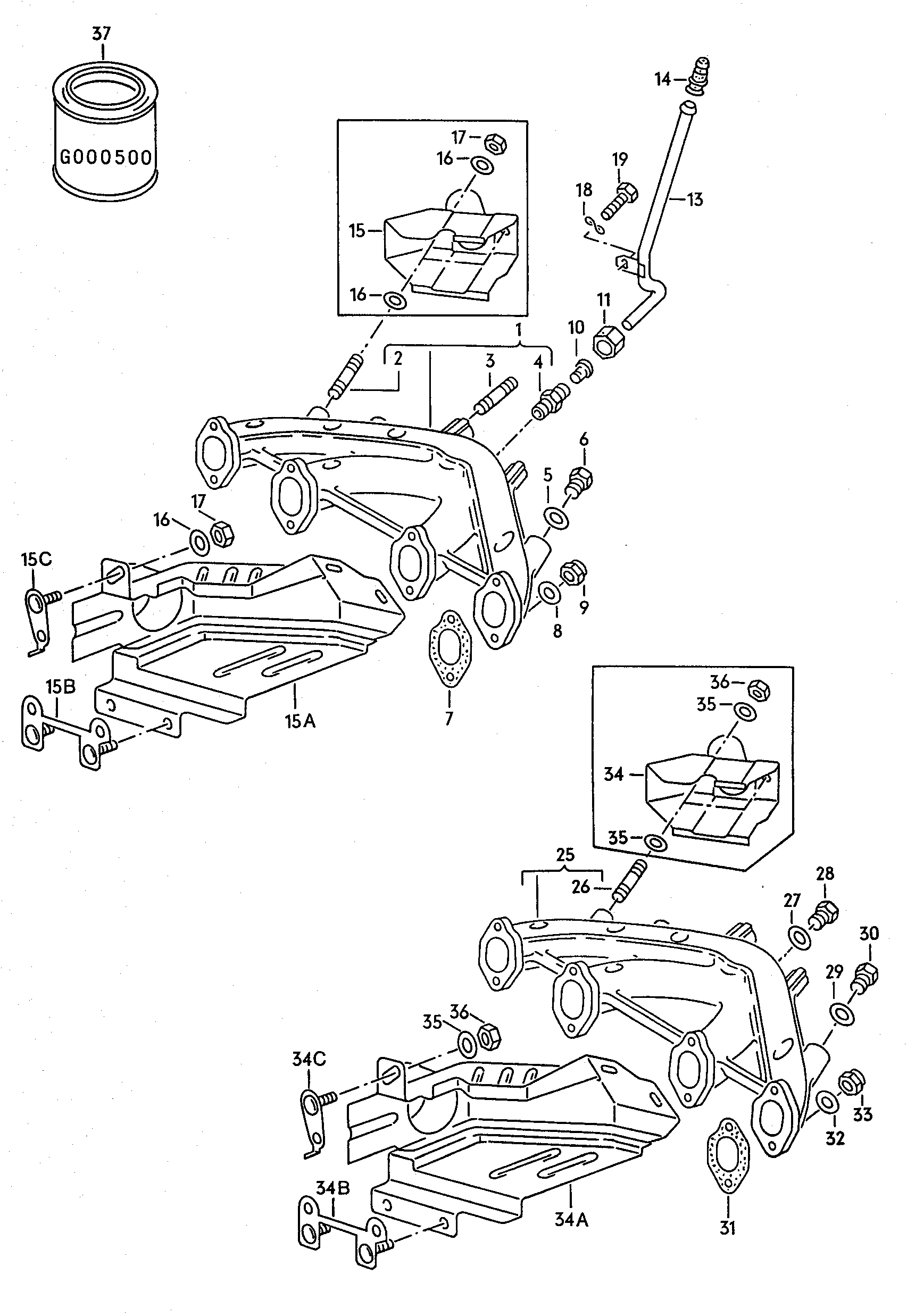 Skoda N   044 520 3 - Skrūve, Izplūdes kolektors adetalas.lv