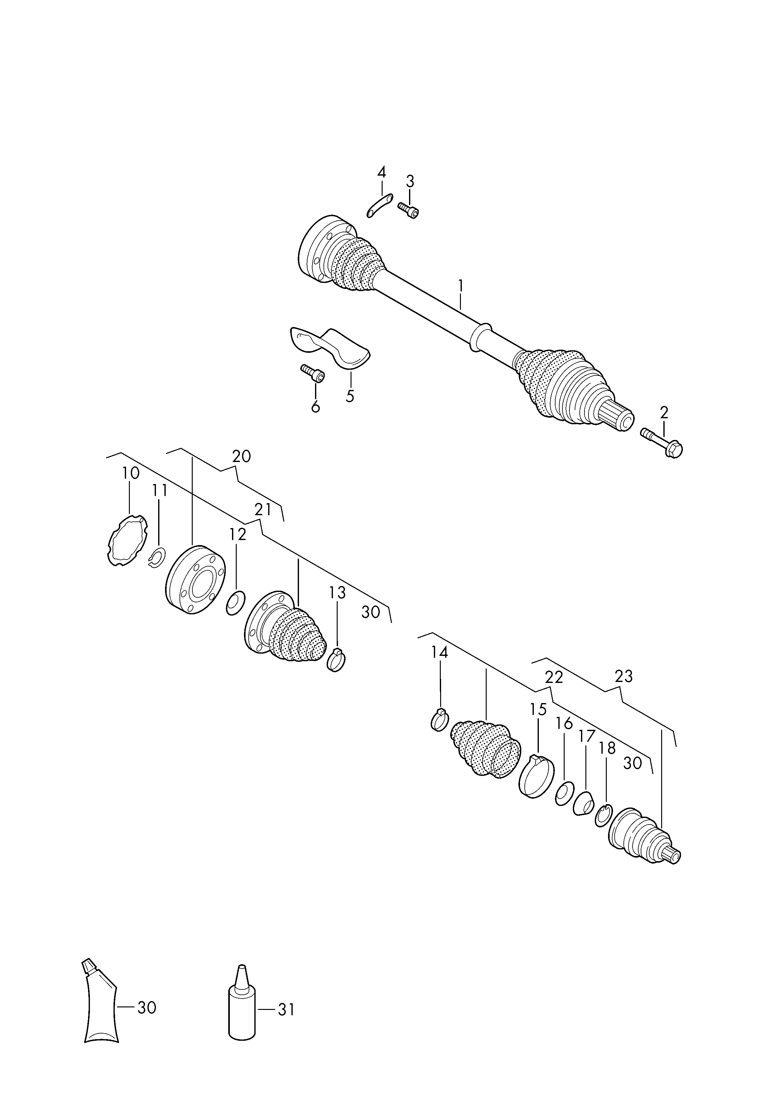 OM 1K0498099 - Šarnīrs, Piedziņas vārpsta adetalas.lv