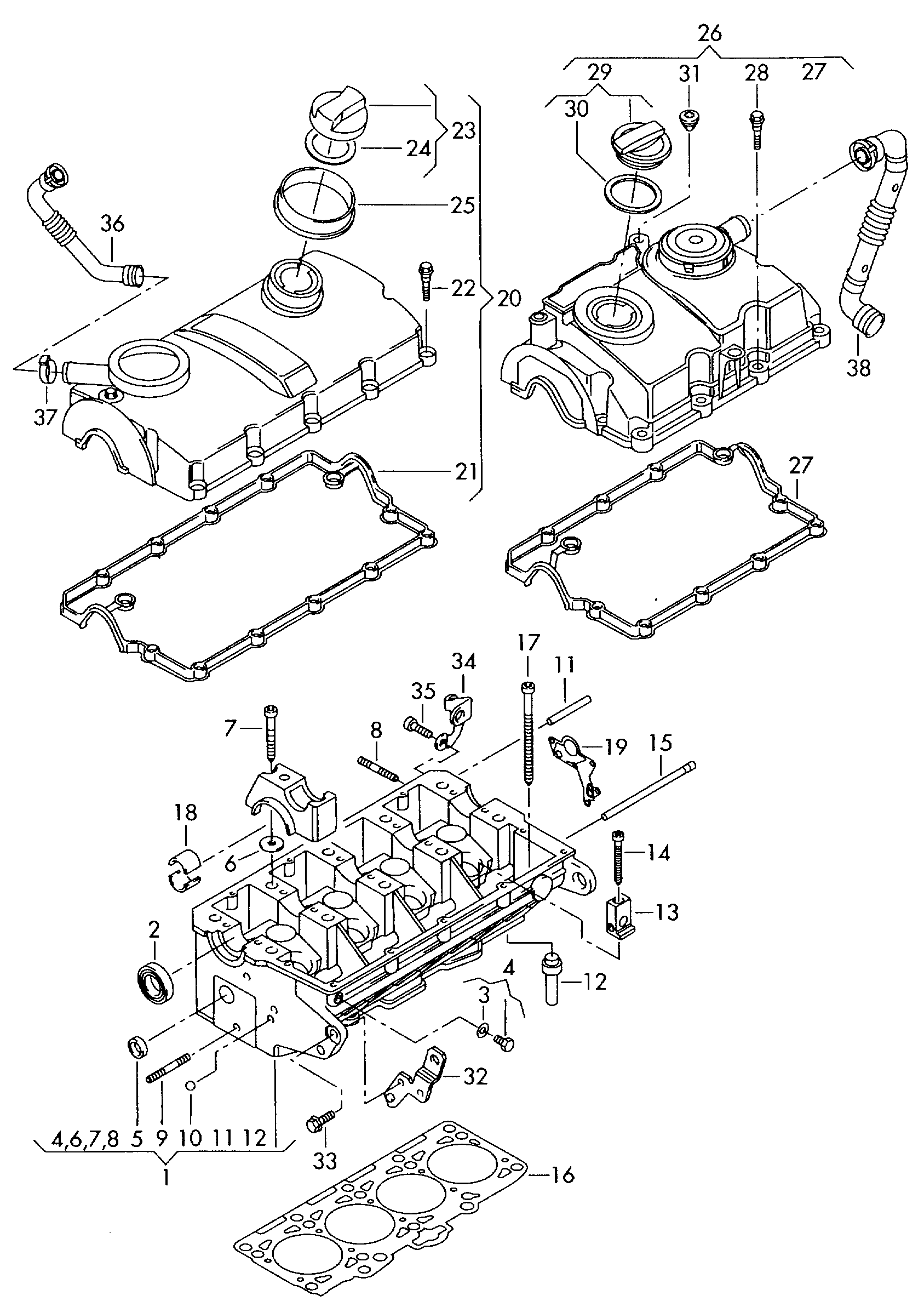 AUDI 038 103 714 - Vārstu spraugas regulēšanas skrūve adetalas.lv