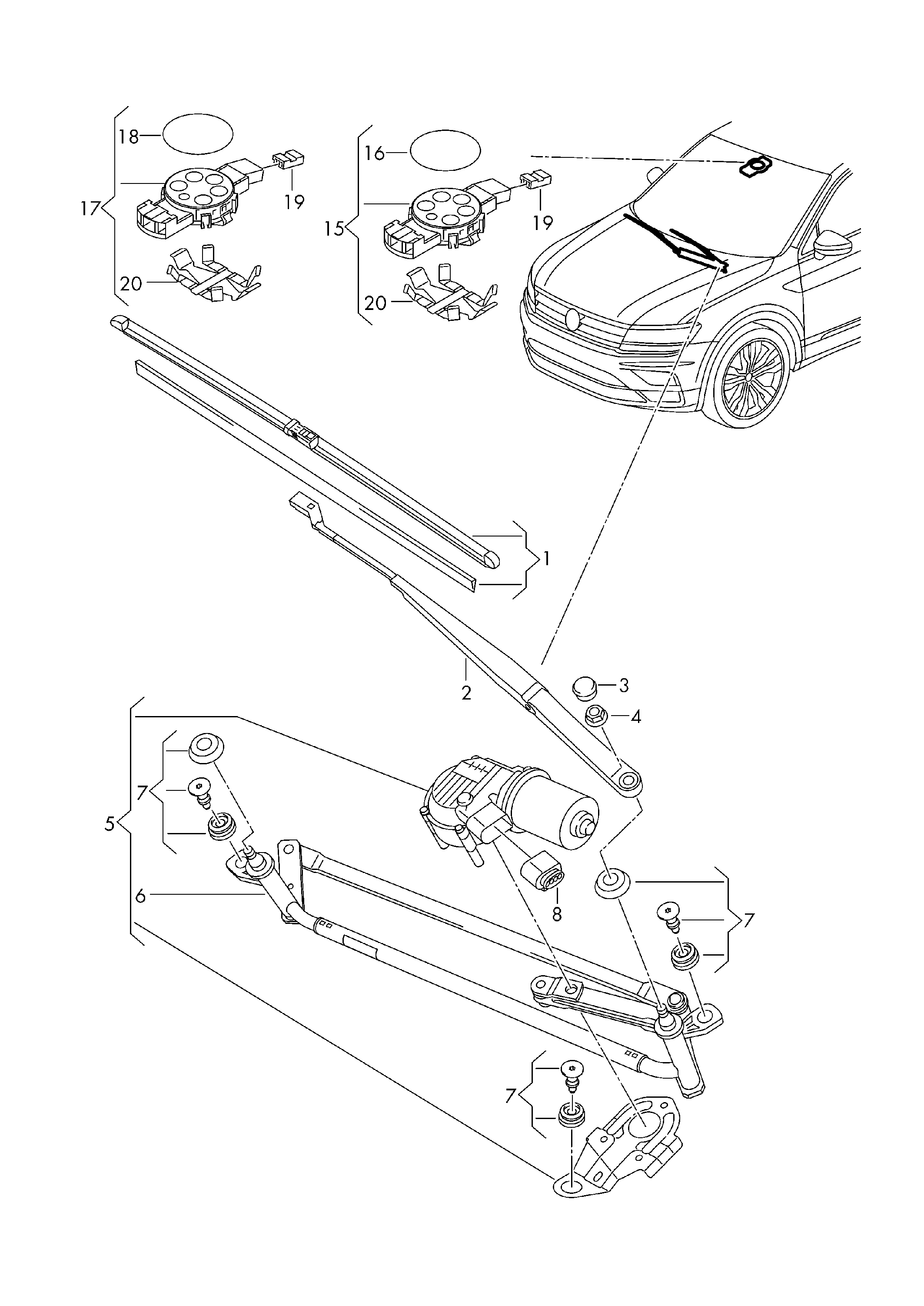 VAG 5NB 998 002 - Stikla tīrītāja slotiņa adetalas.lv