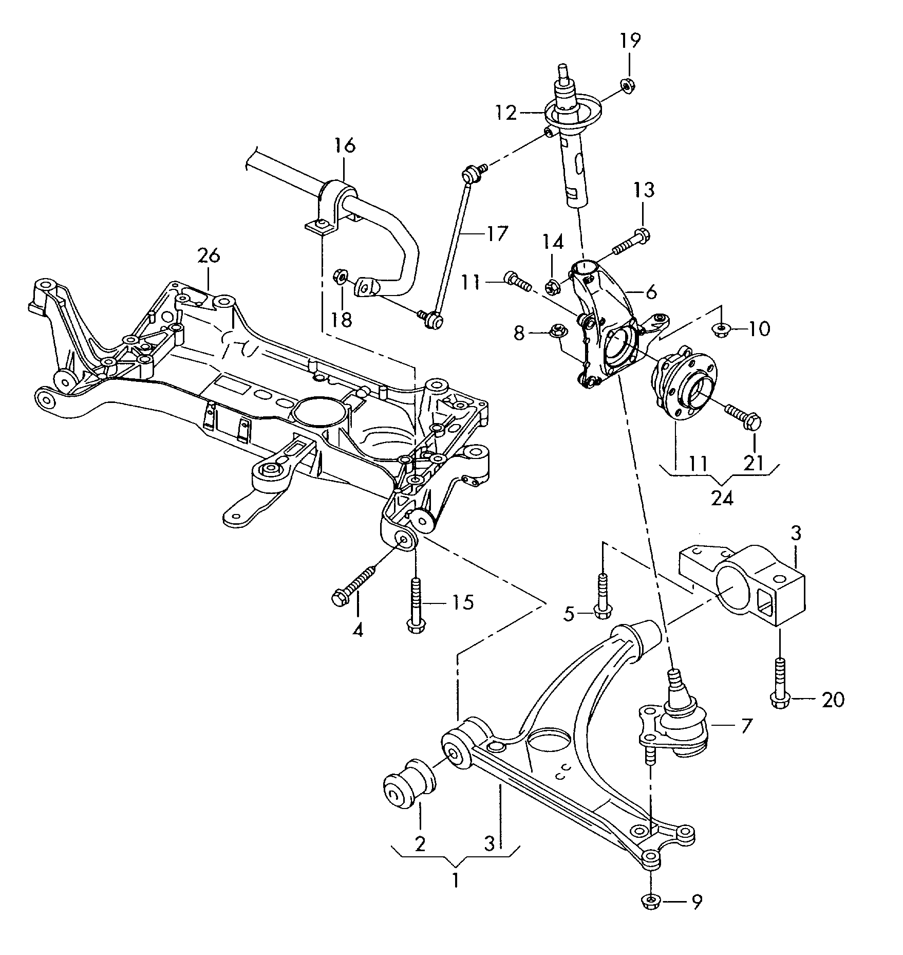 VW 3C0 411 303 AA - Bukse, Stabilizators adetalas.lv