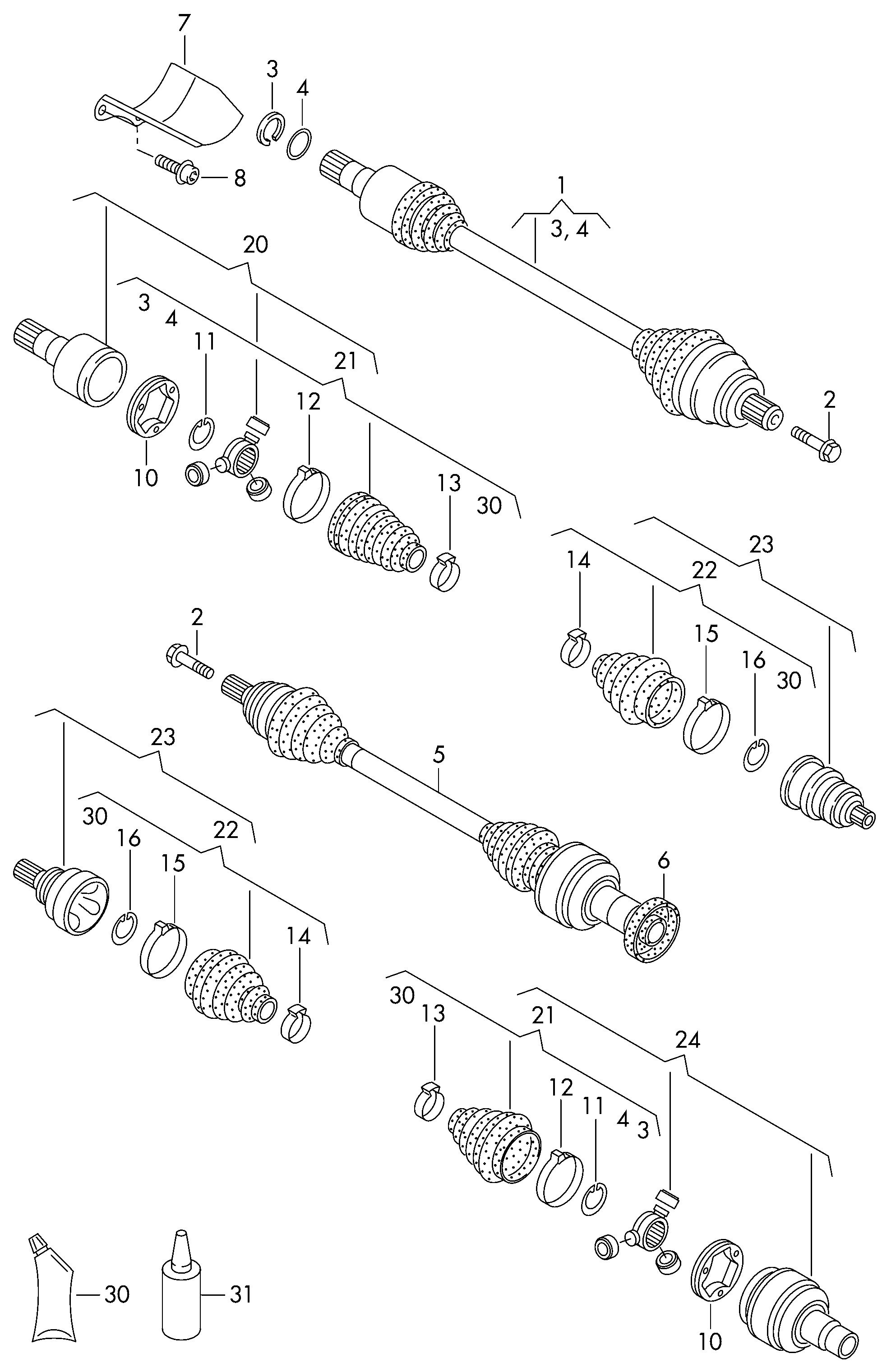 VW 5N0407766D - Piedziņas vārpsta adetalas.lv