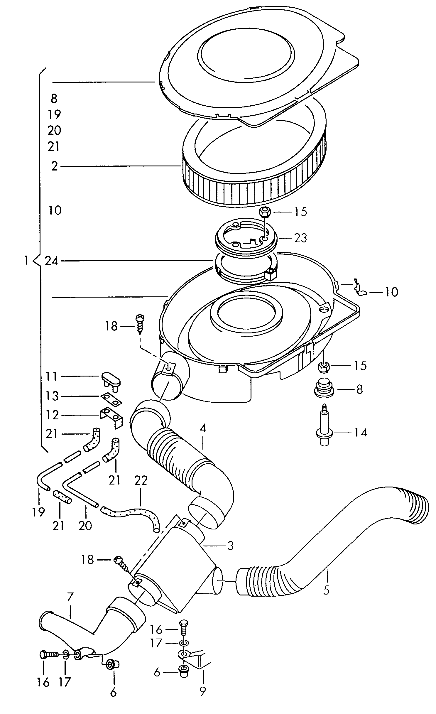 AUDI 032 129 620 - Gaisa filtrs adetalas.lv