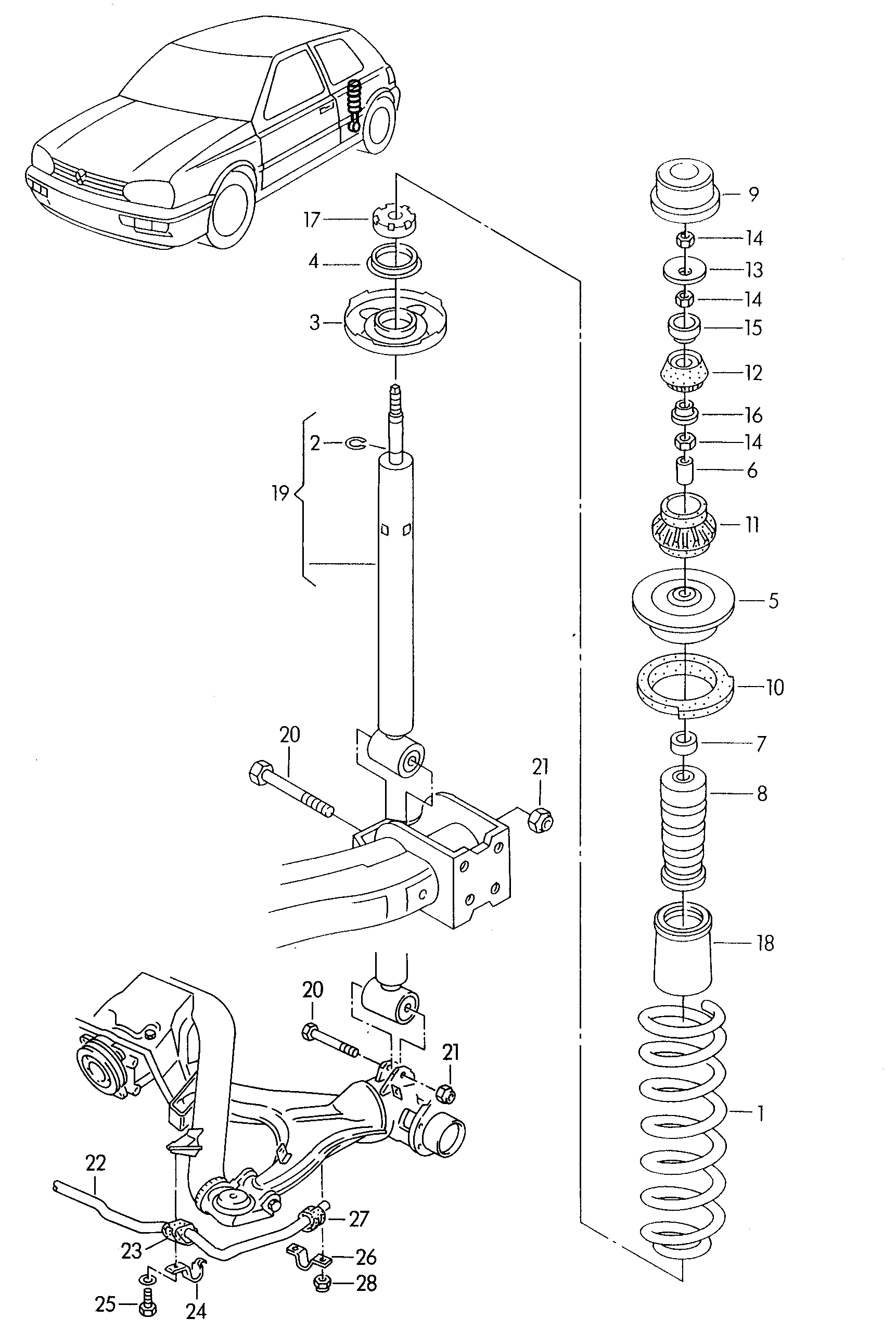 Seat 6N0 512 131 A - Gājiena ierobežotājs, Atsperojums adetalas.lv