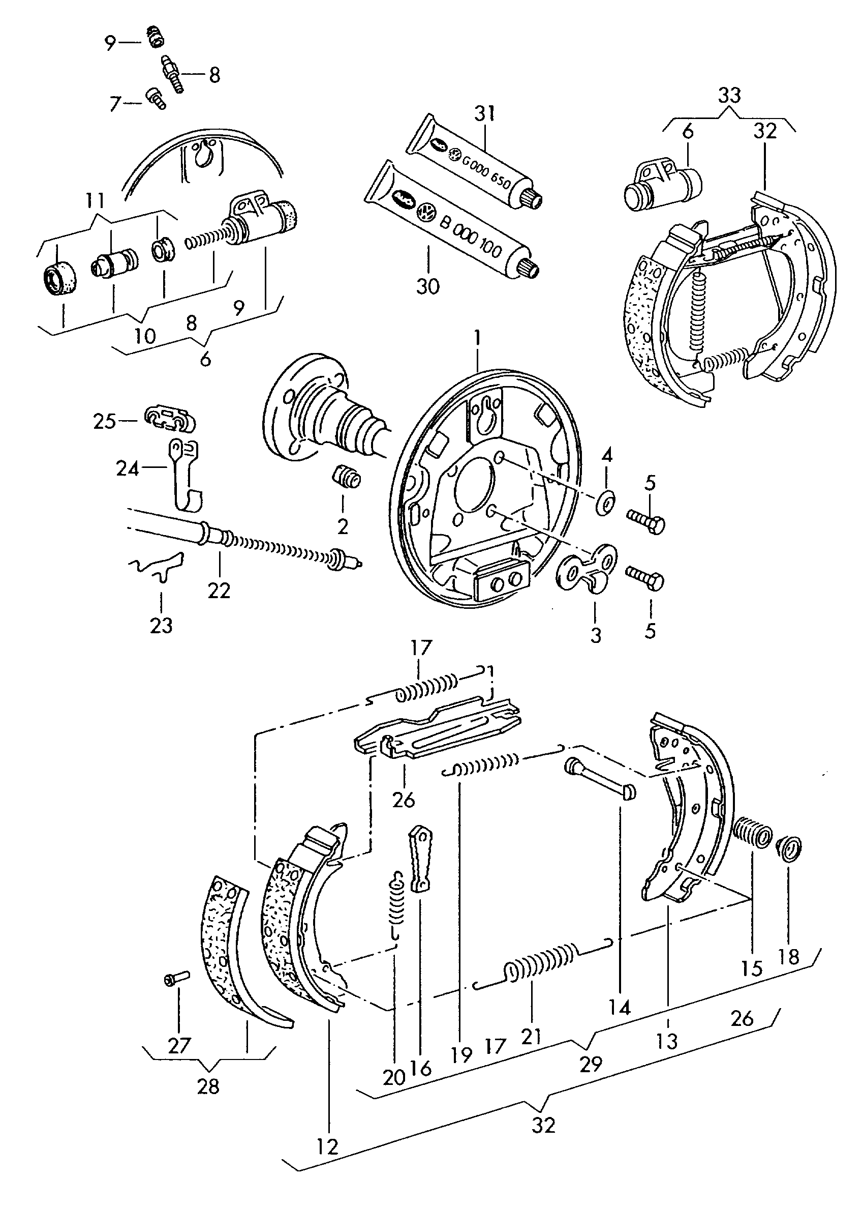 VAG 867 609 527 - Bremžu loku komplekts adetalas.lv