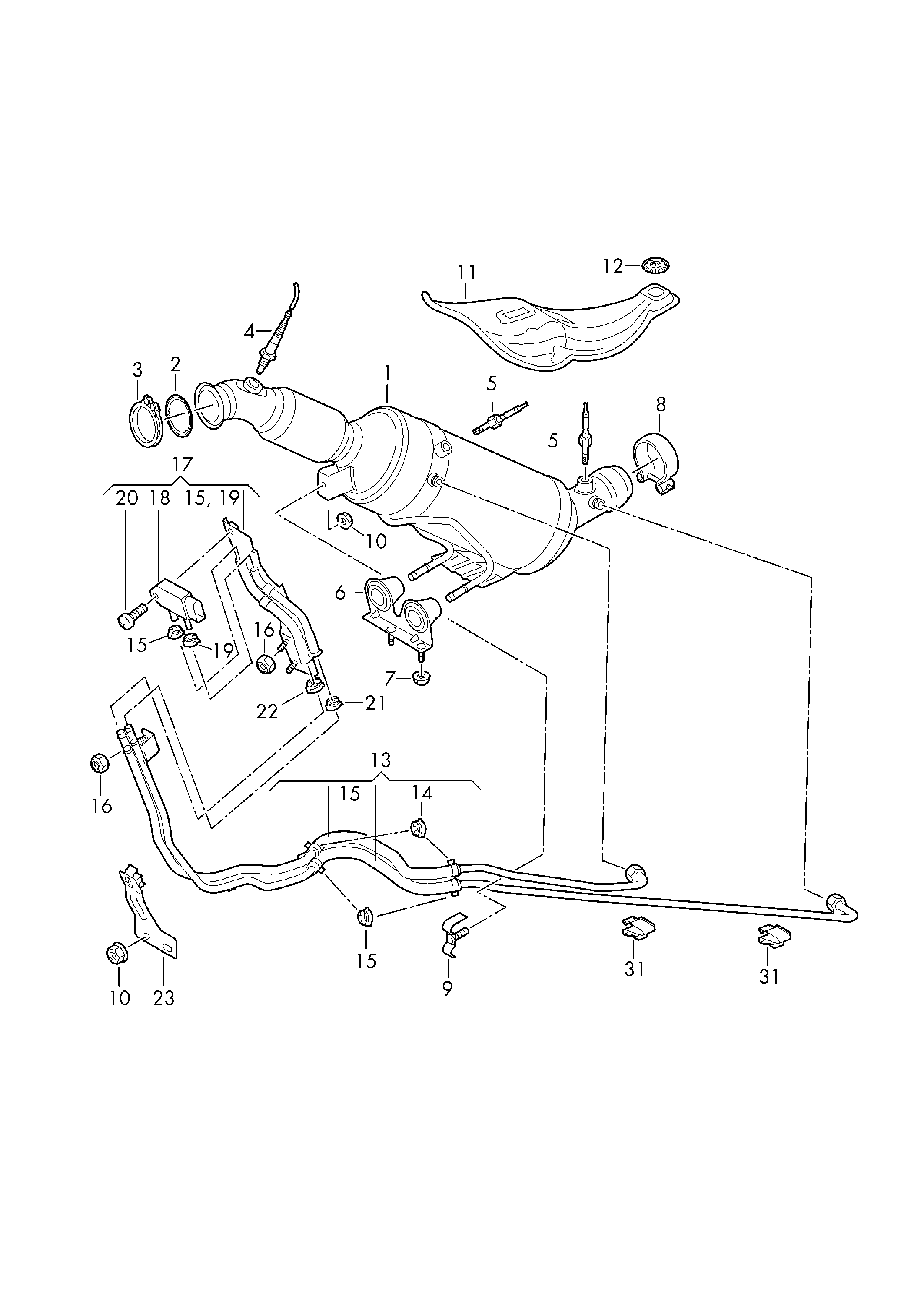 Seat 7H0 253 725 A - Savienojošie elementi, Izplūdes gāzu sistēma adetalas.lv