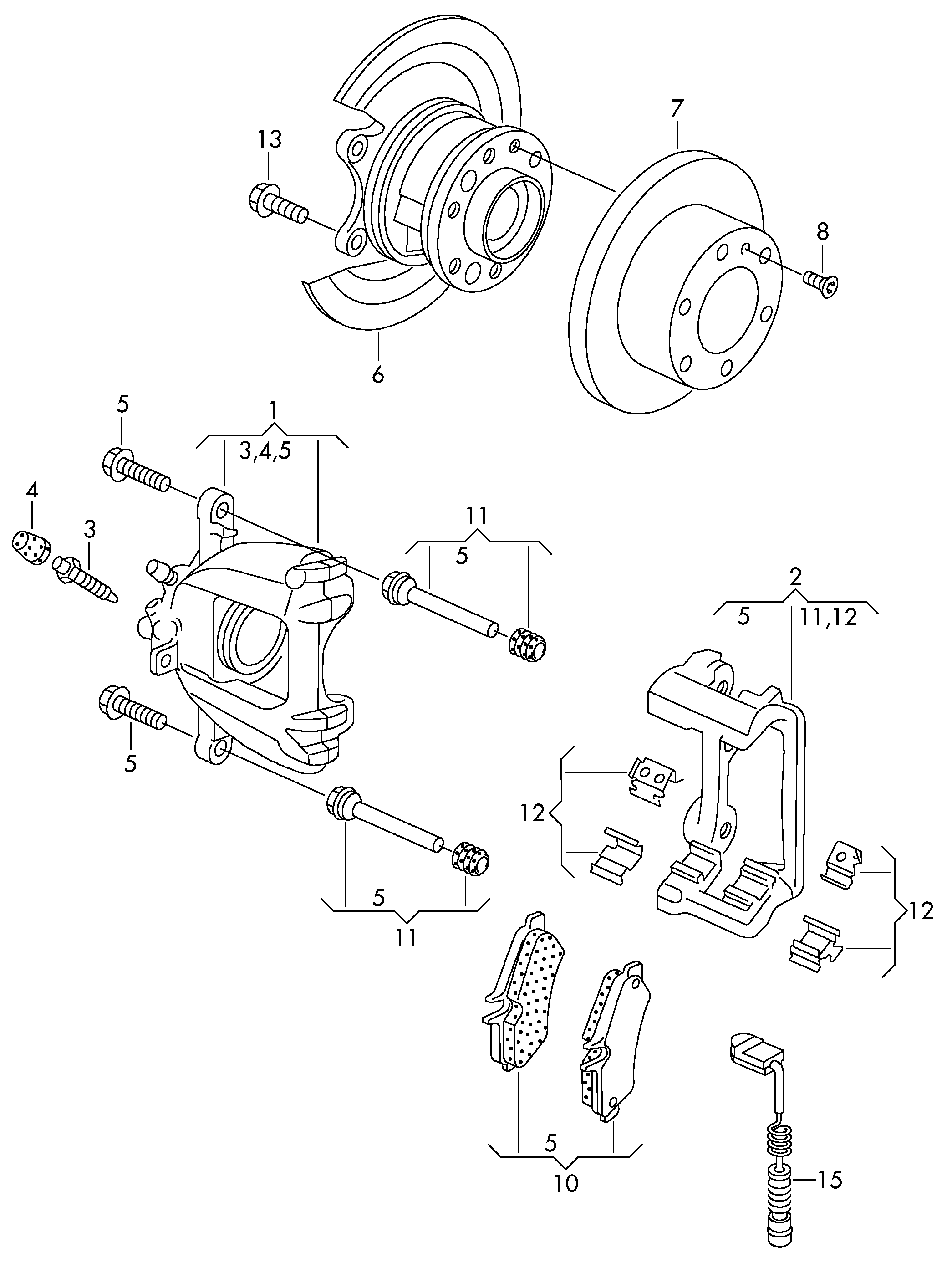 VW 2E0 906 206 G - Indikators, Bremžu uzliku nodilums adetalas.lv