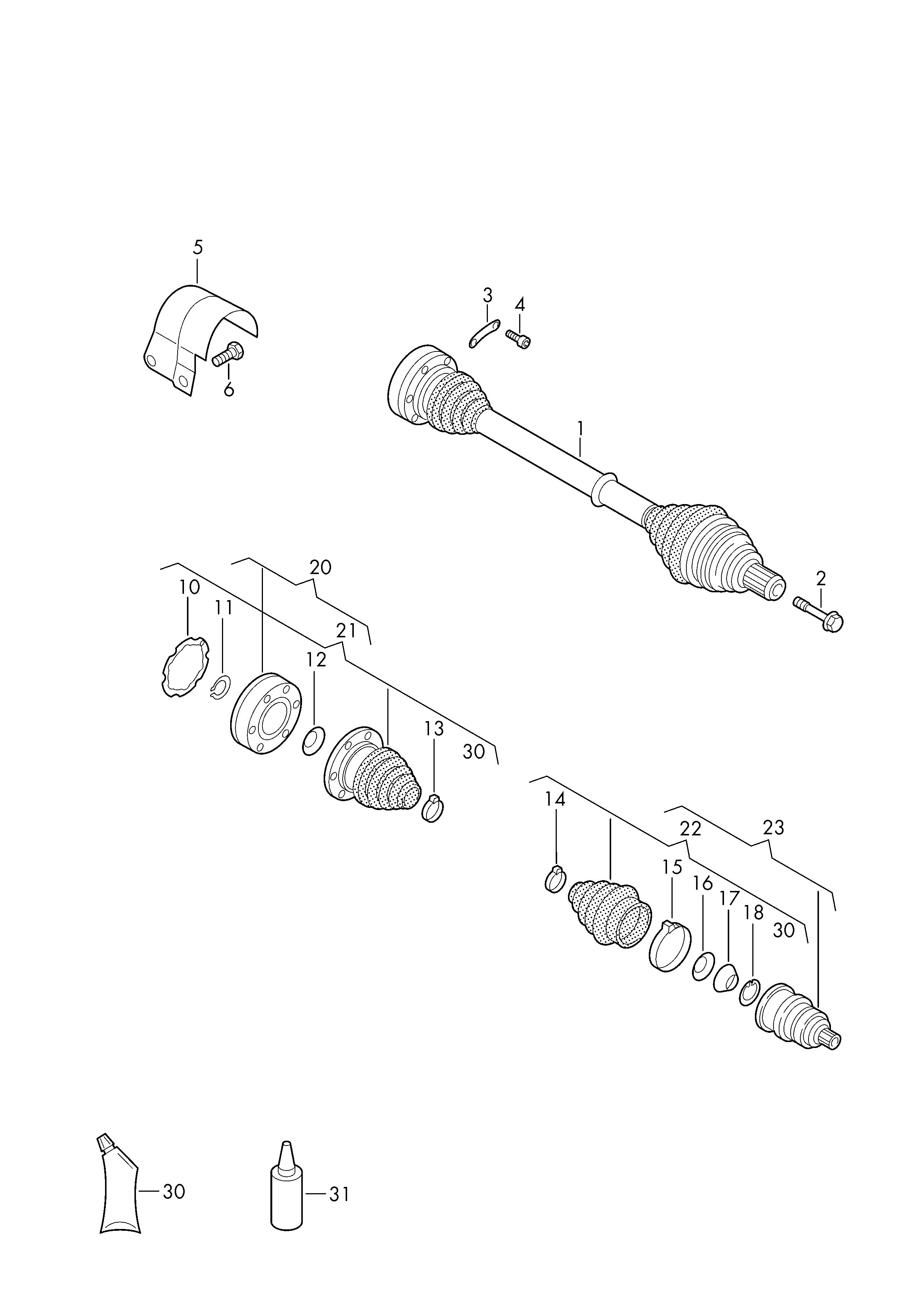 VW 1K0 498 099 E - Šarnīru komplekts, Piedziņas vārpsta adetalas.lv