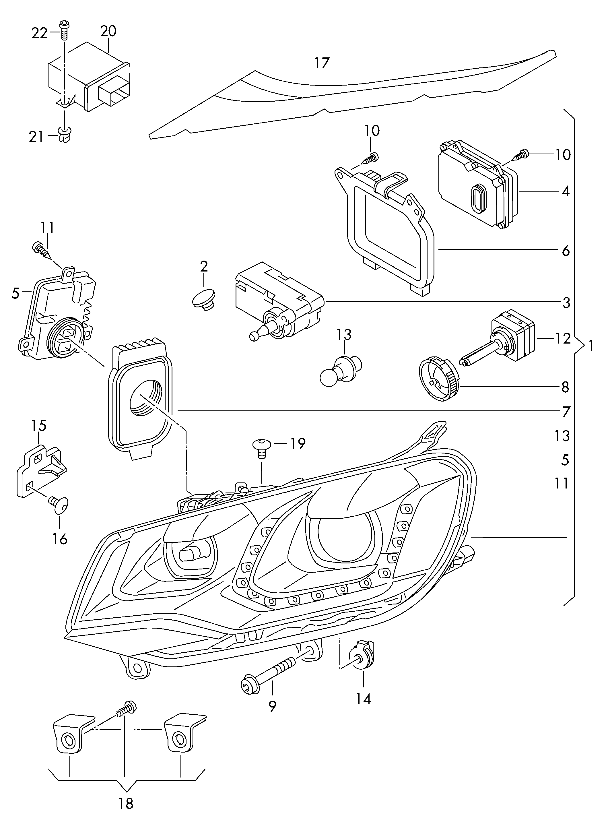 VW 8K0941597E - Kvēlspuldze, Pamatlukturis adetalas.lv